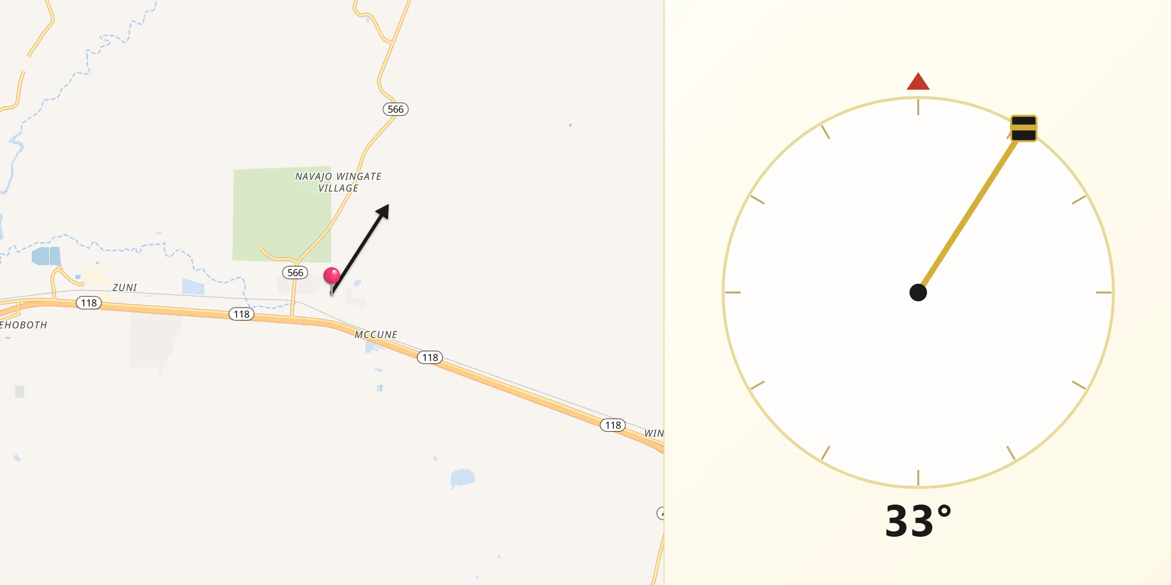 Qibla Direction from Church Rock