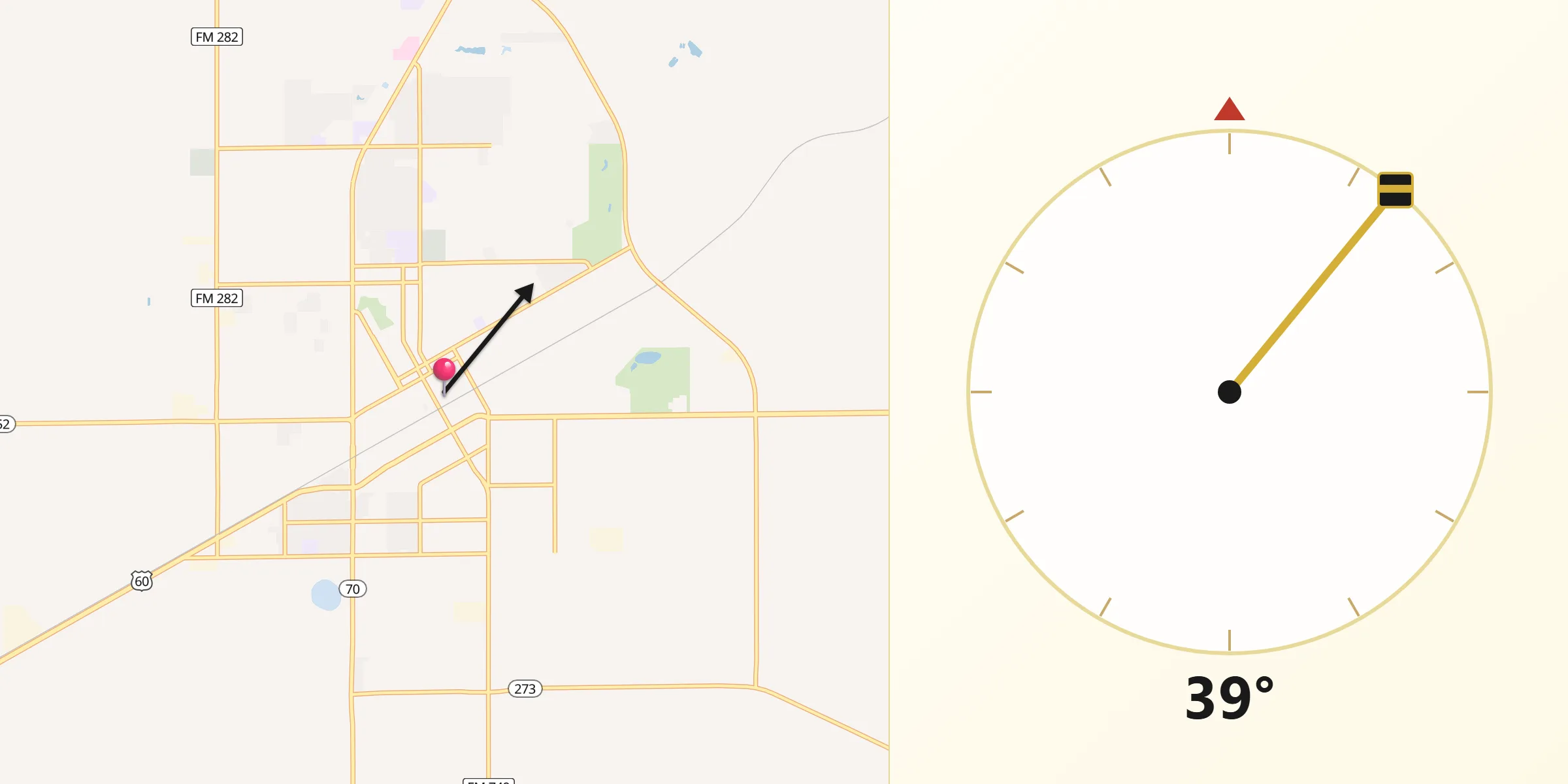 Qibla Direction from Pampa