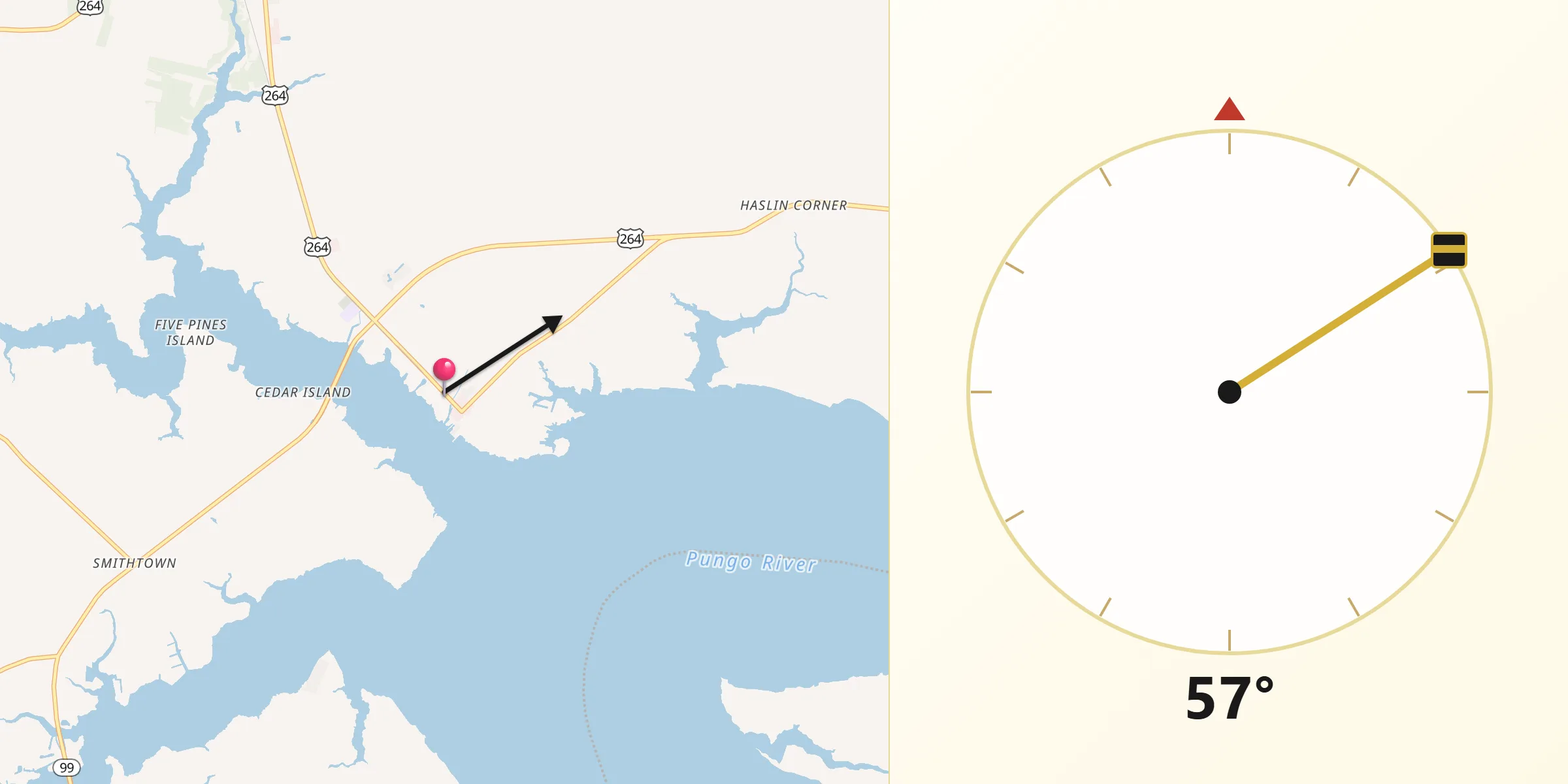 Qibla Direction from Belhaven