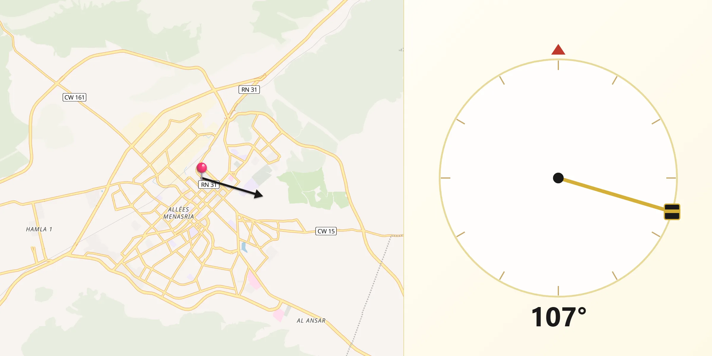 Batna şehrinden Kıble Yönü