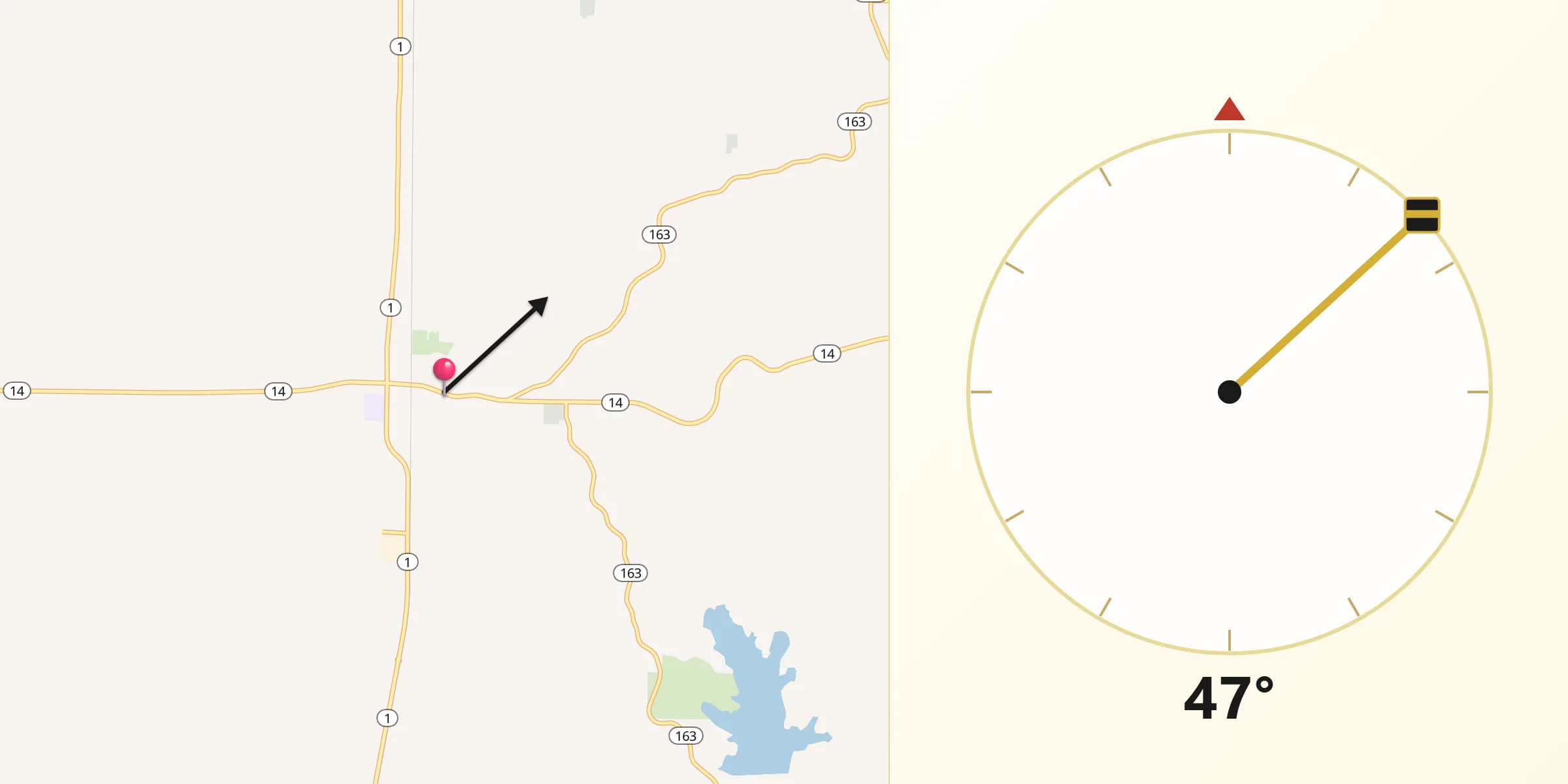 Qibla Direction from Harrisburg