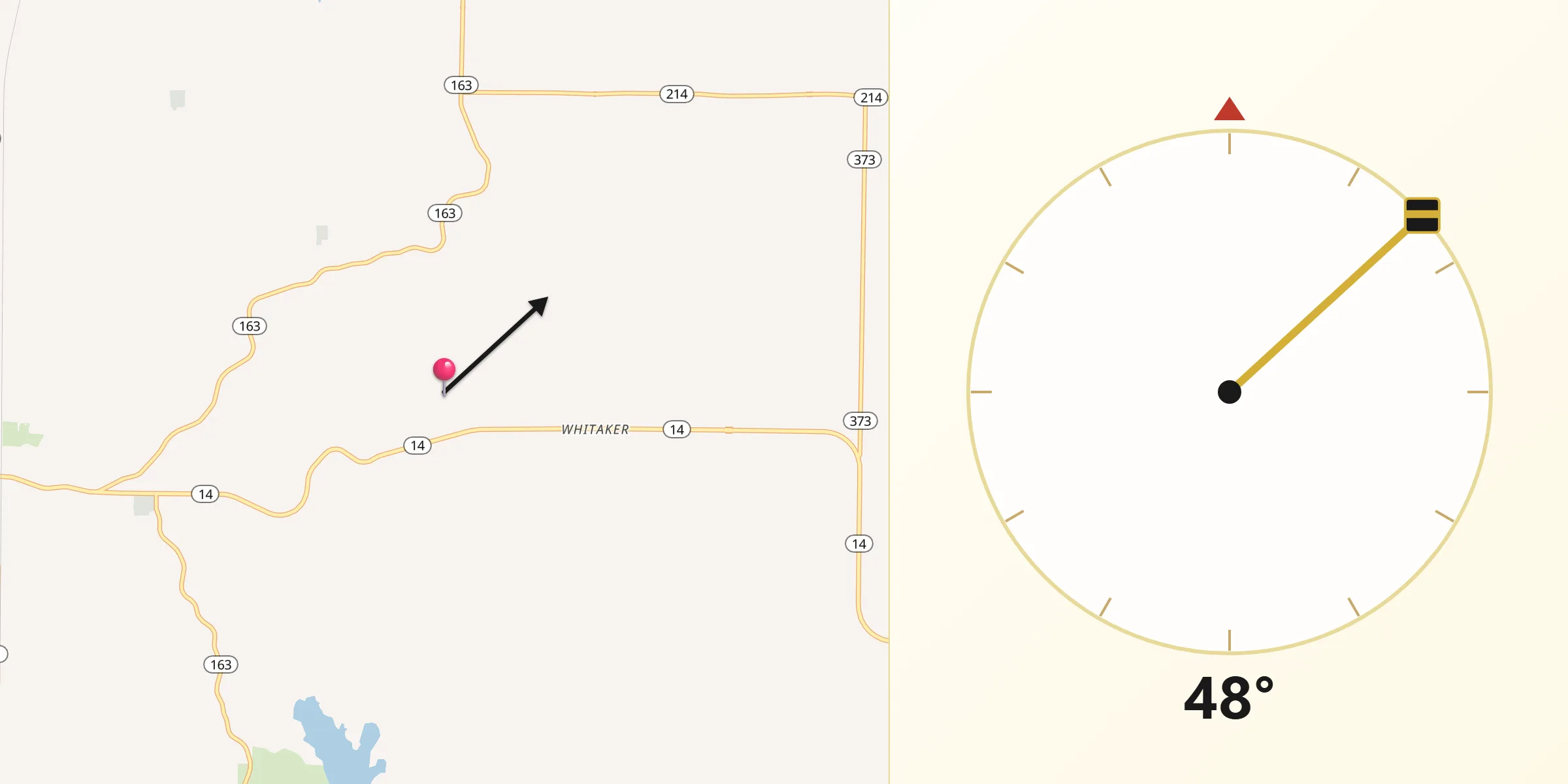 Qibla Direction from Poinsett