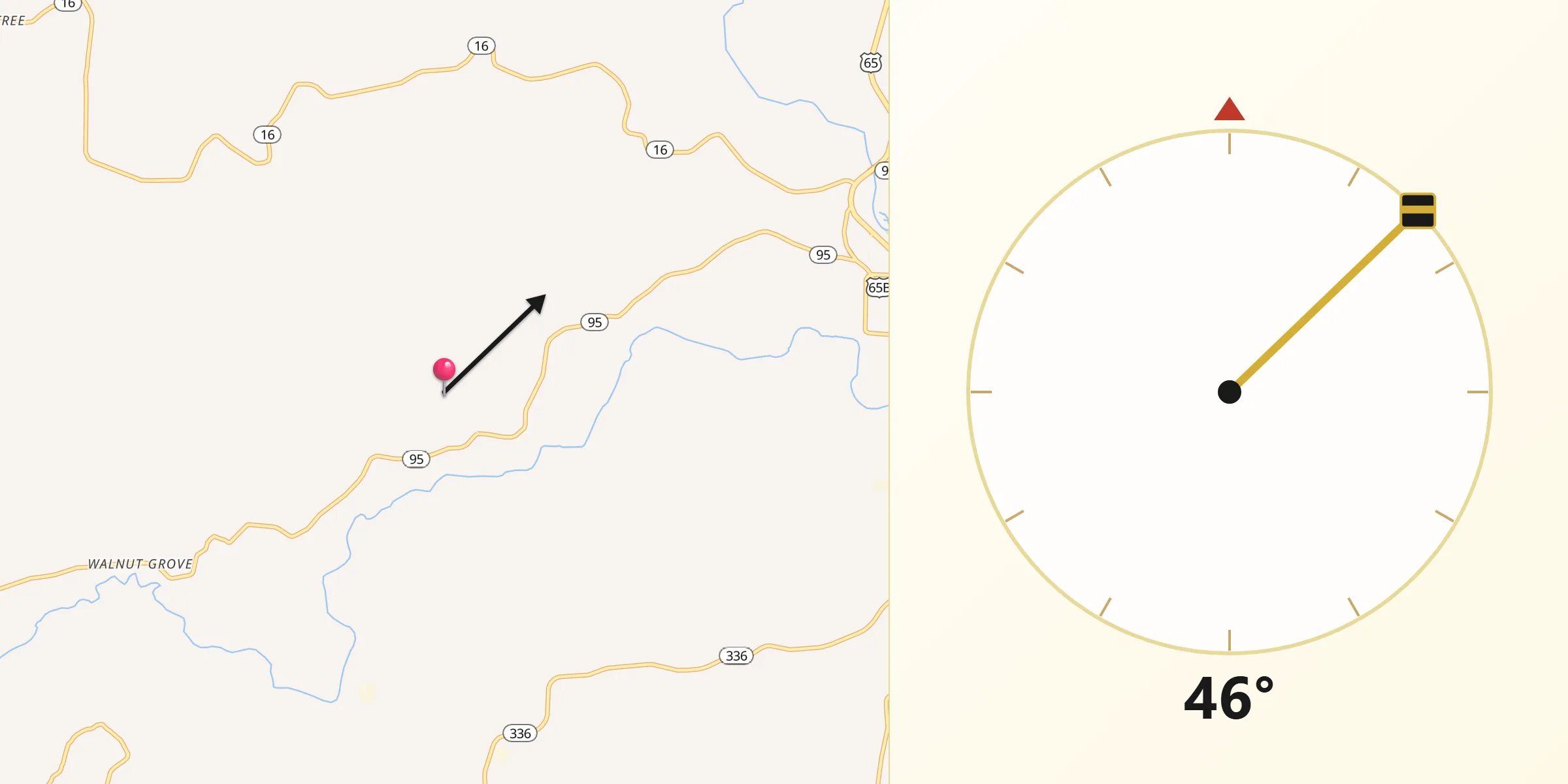 Qibla Direction from Van Buren County