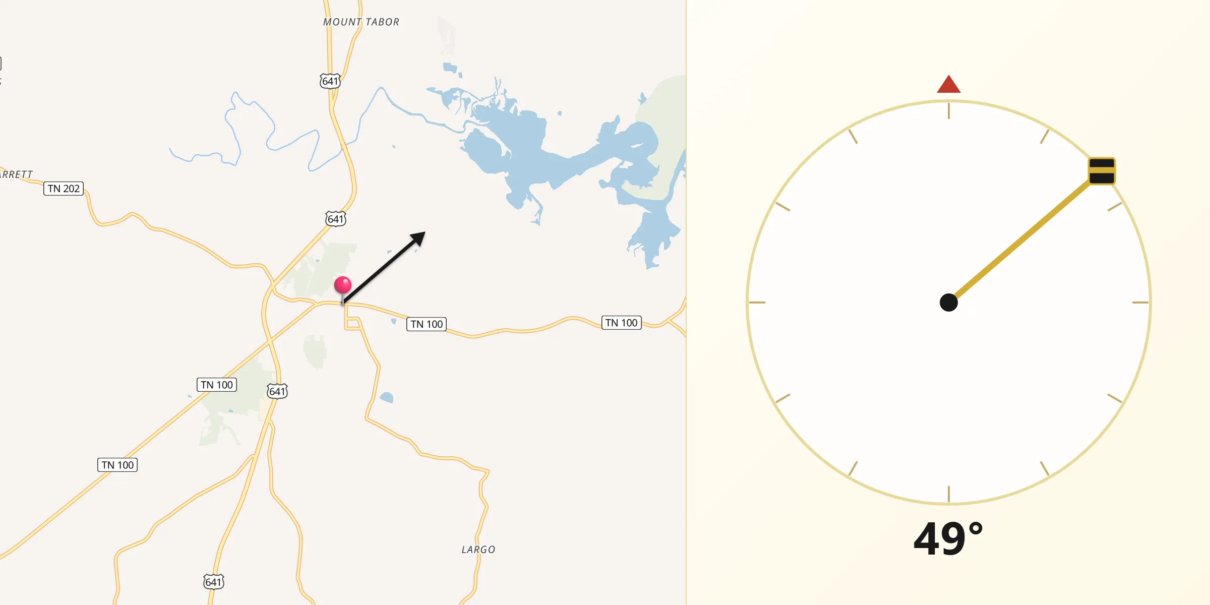 Qibla Direction from Decaturville