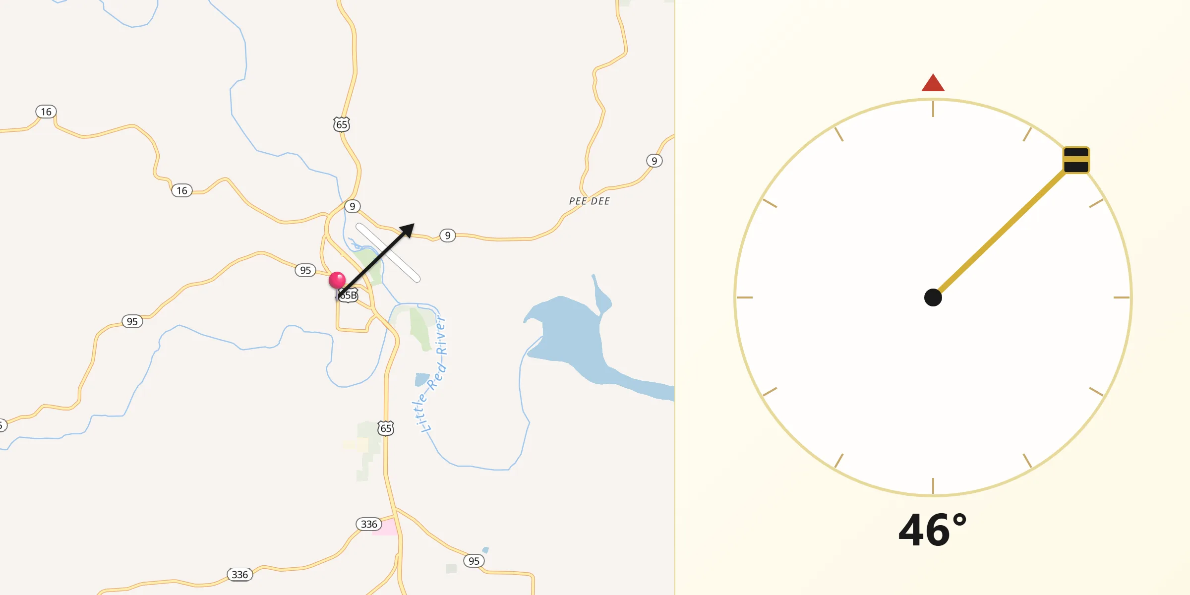 Qibla Direction from Clinton