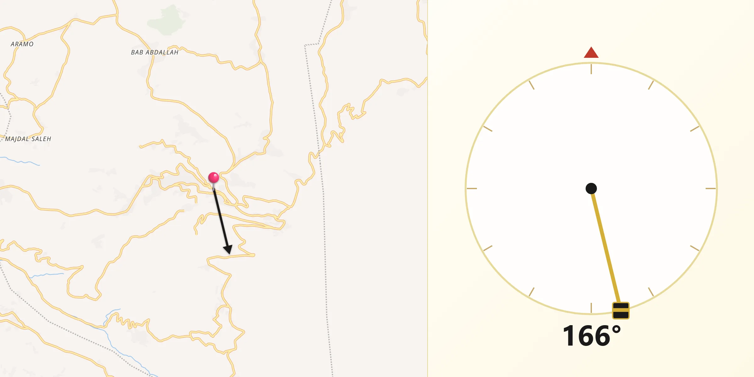 اتجاه القبلة من صلنفة
