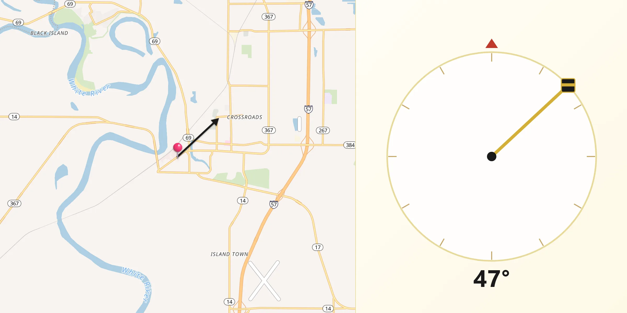 Qibla Direction from Newport