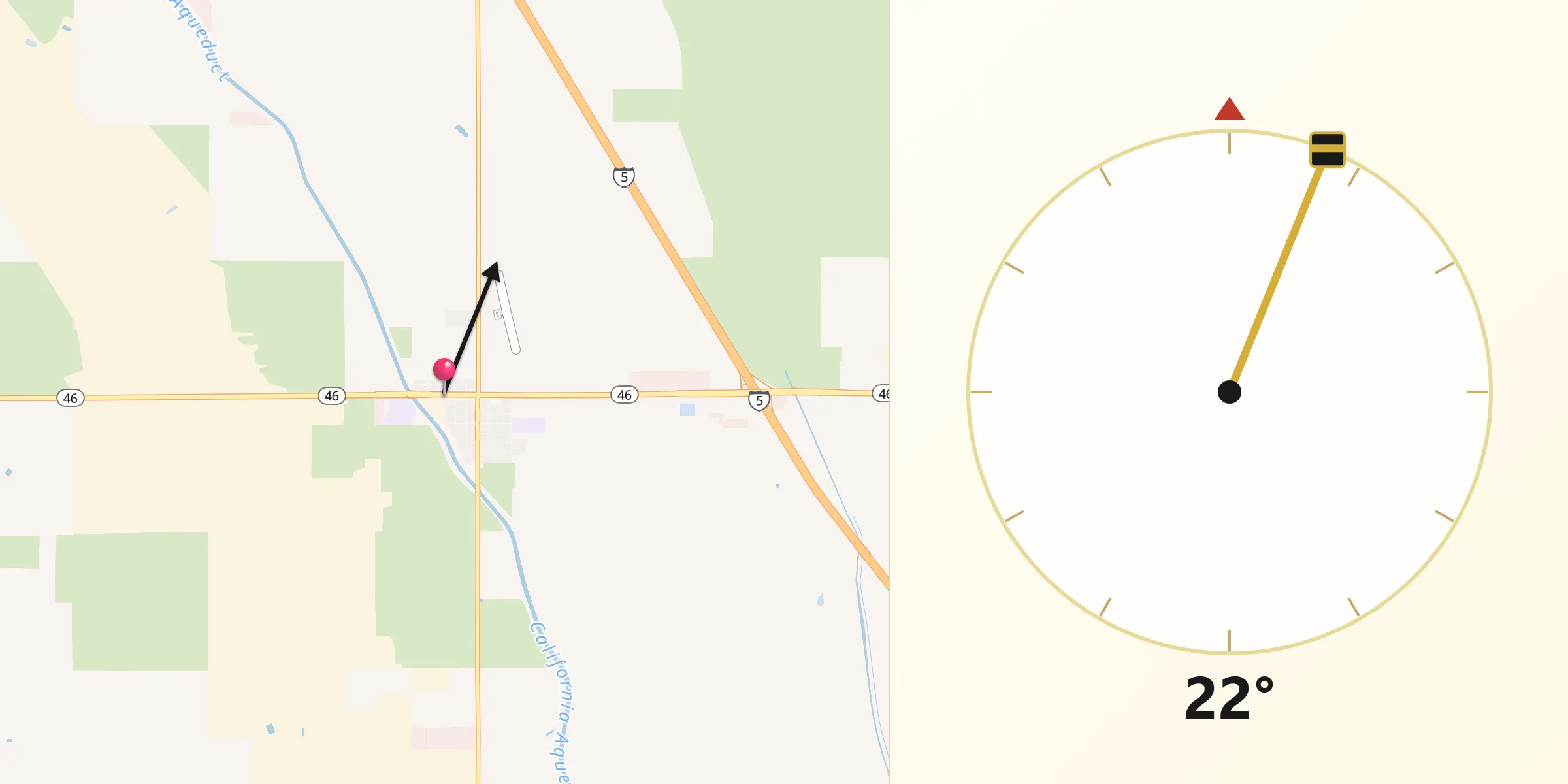 Qibla Direction from Lost Hills