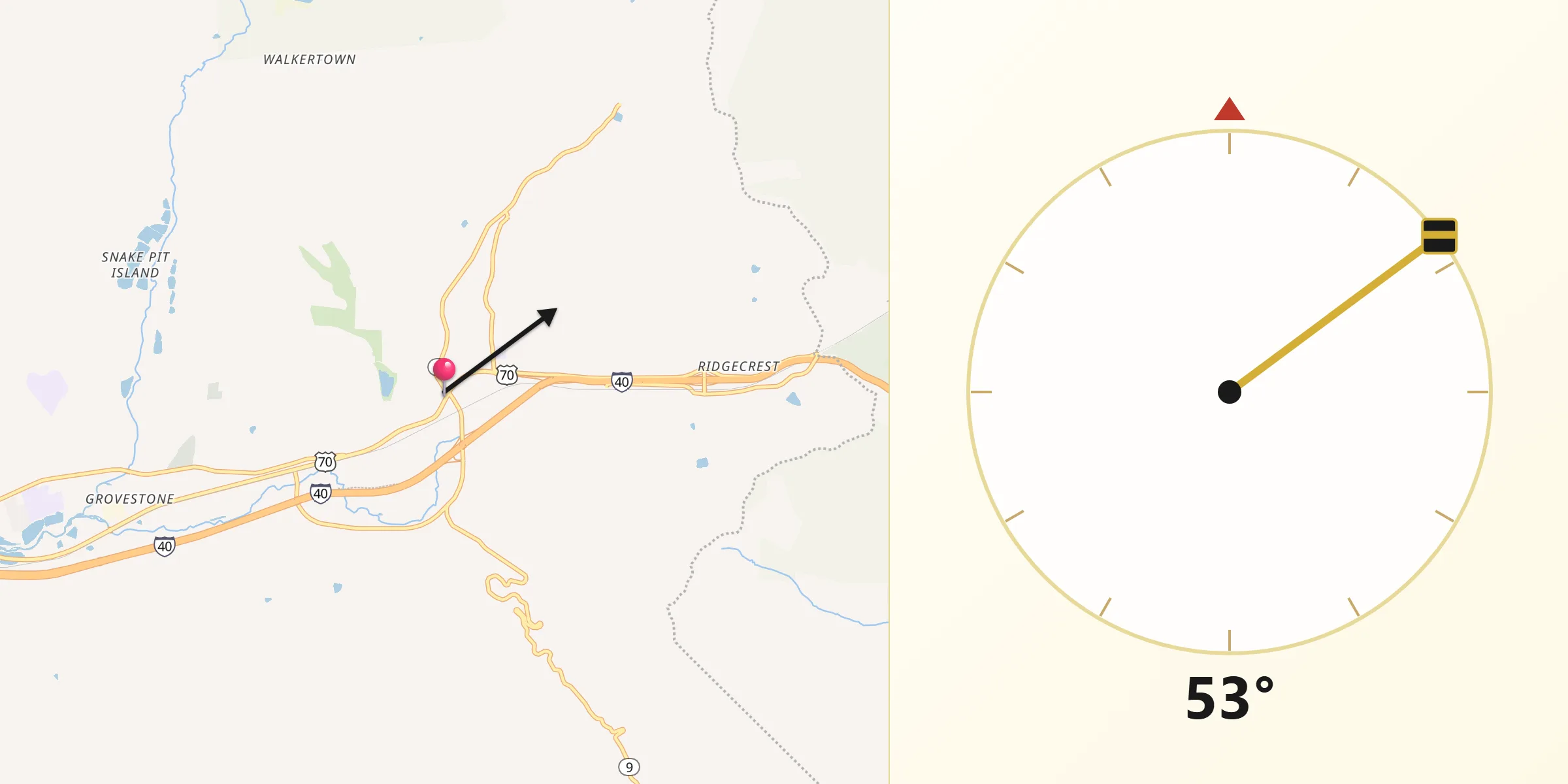 Qibla Direction from Black Mountain