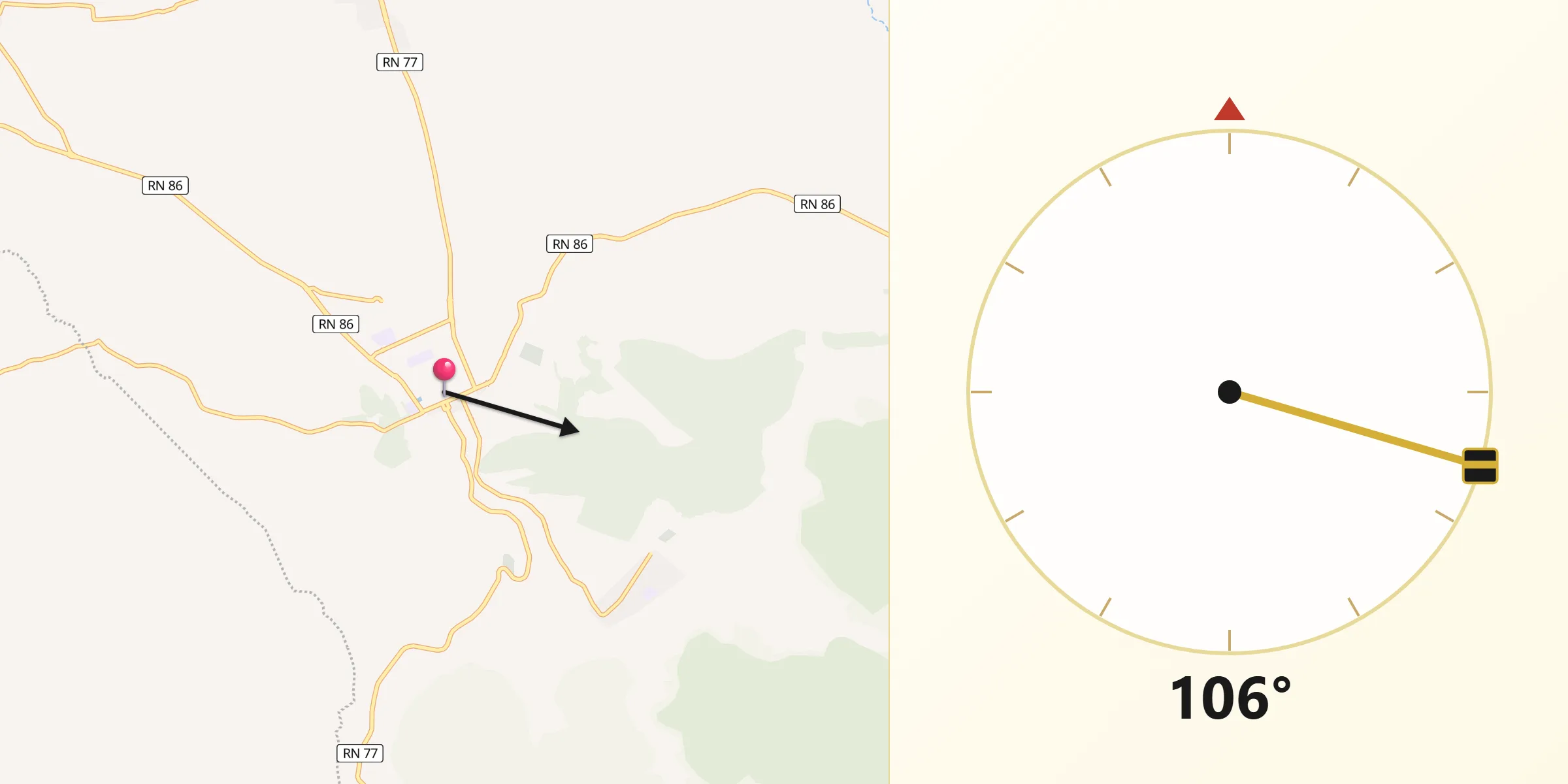 Direction vers la Qibla depuis Merouana