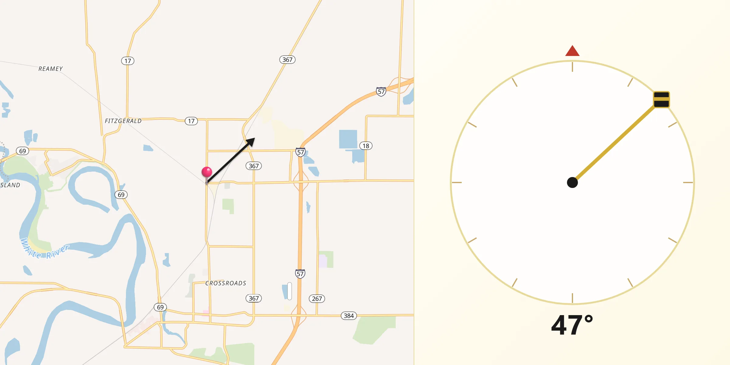 Qibla Direction from Diaz