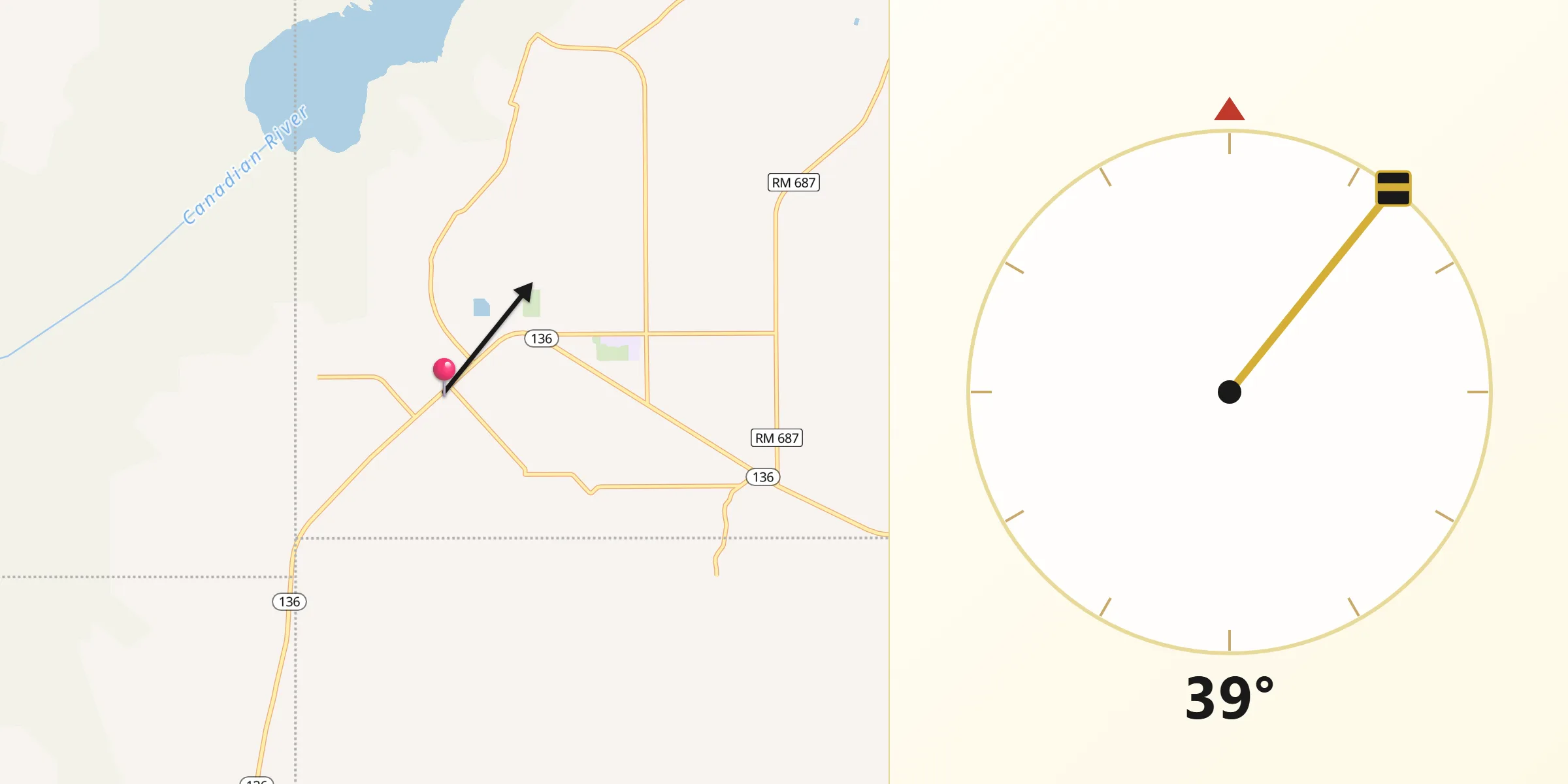 Qibla Direction from Fritch