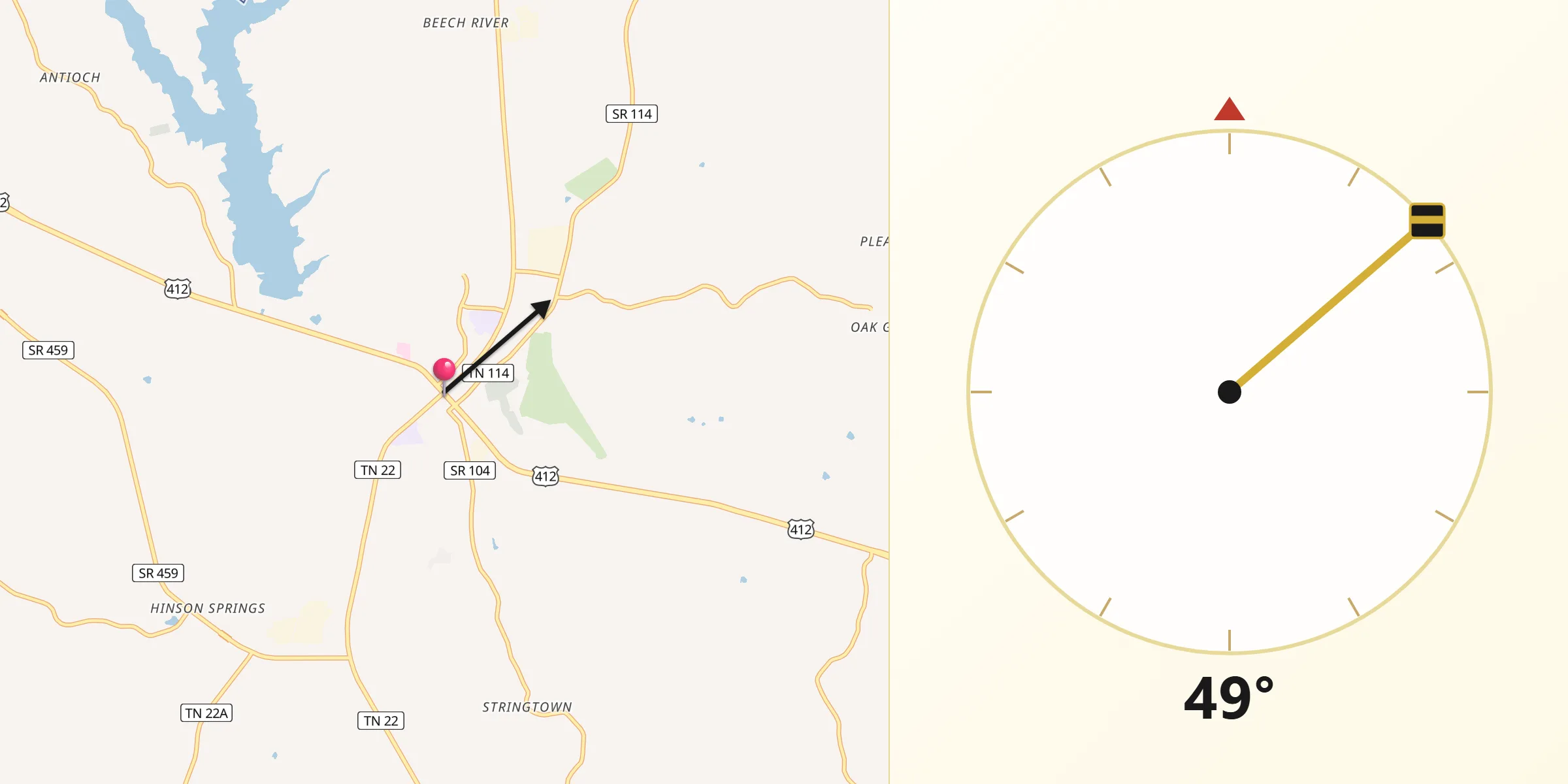 Kierunek Qibla z Lexington