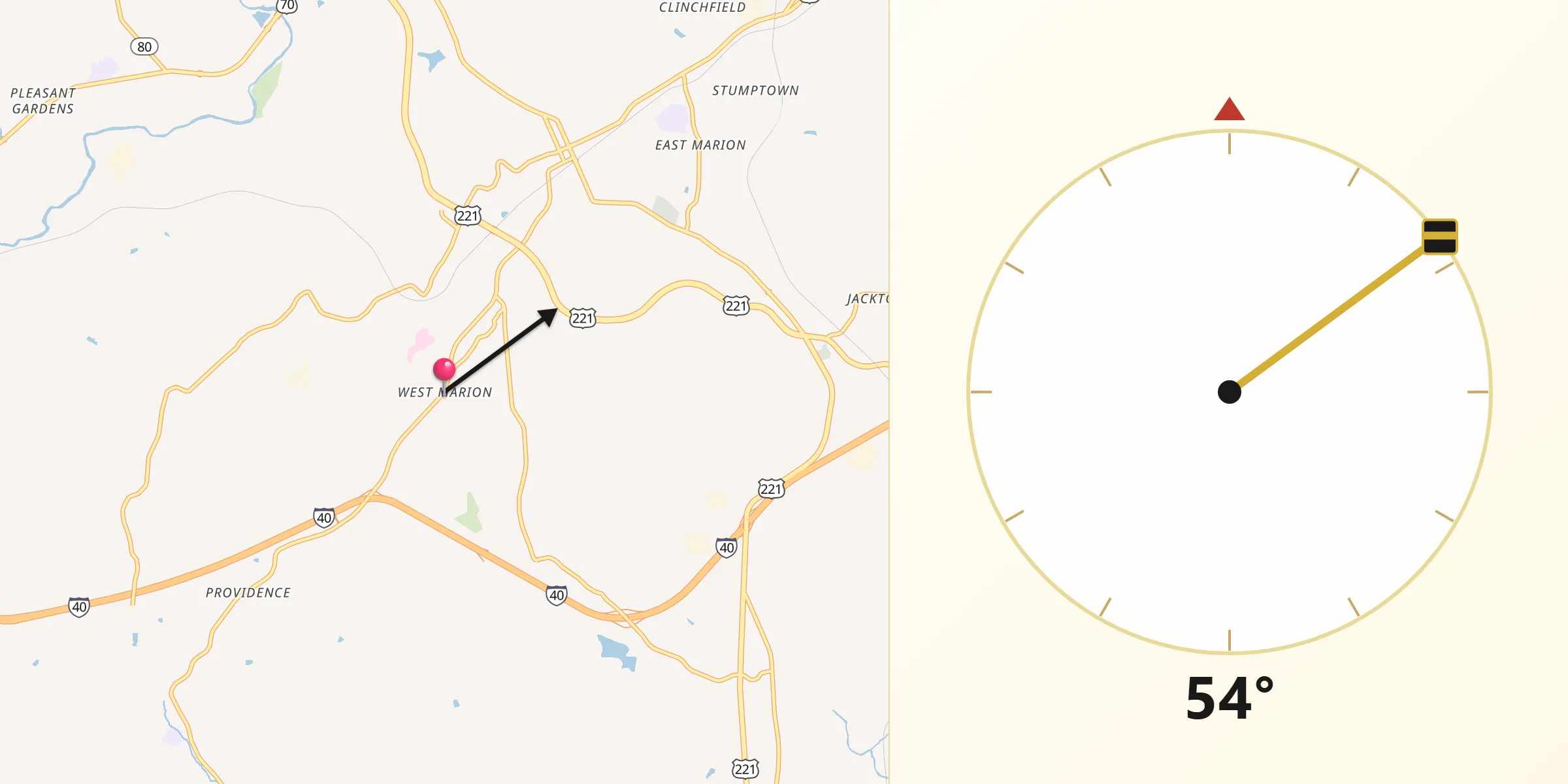 Qibla Direction from West Marion