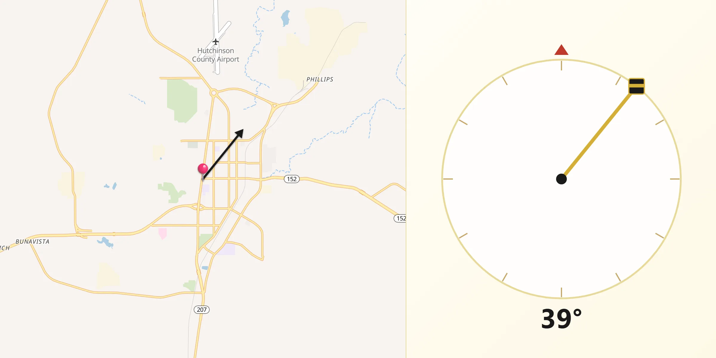 Qibla Direction from Borger