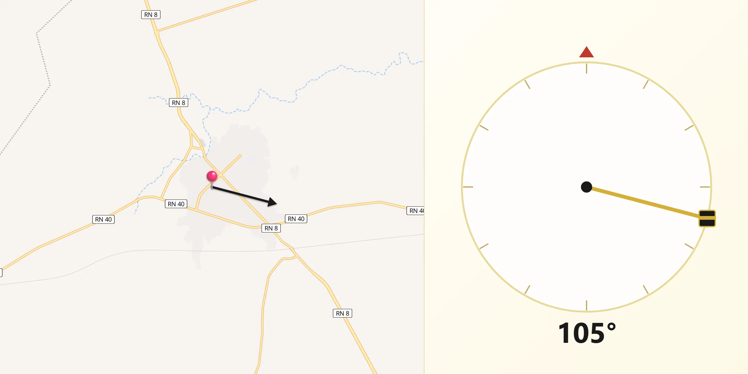 اتجاه القبلة من عين الحجل