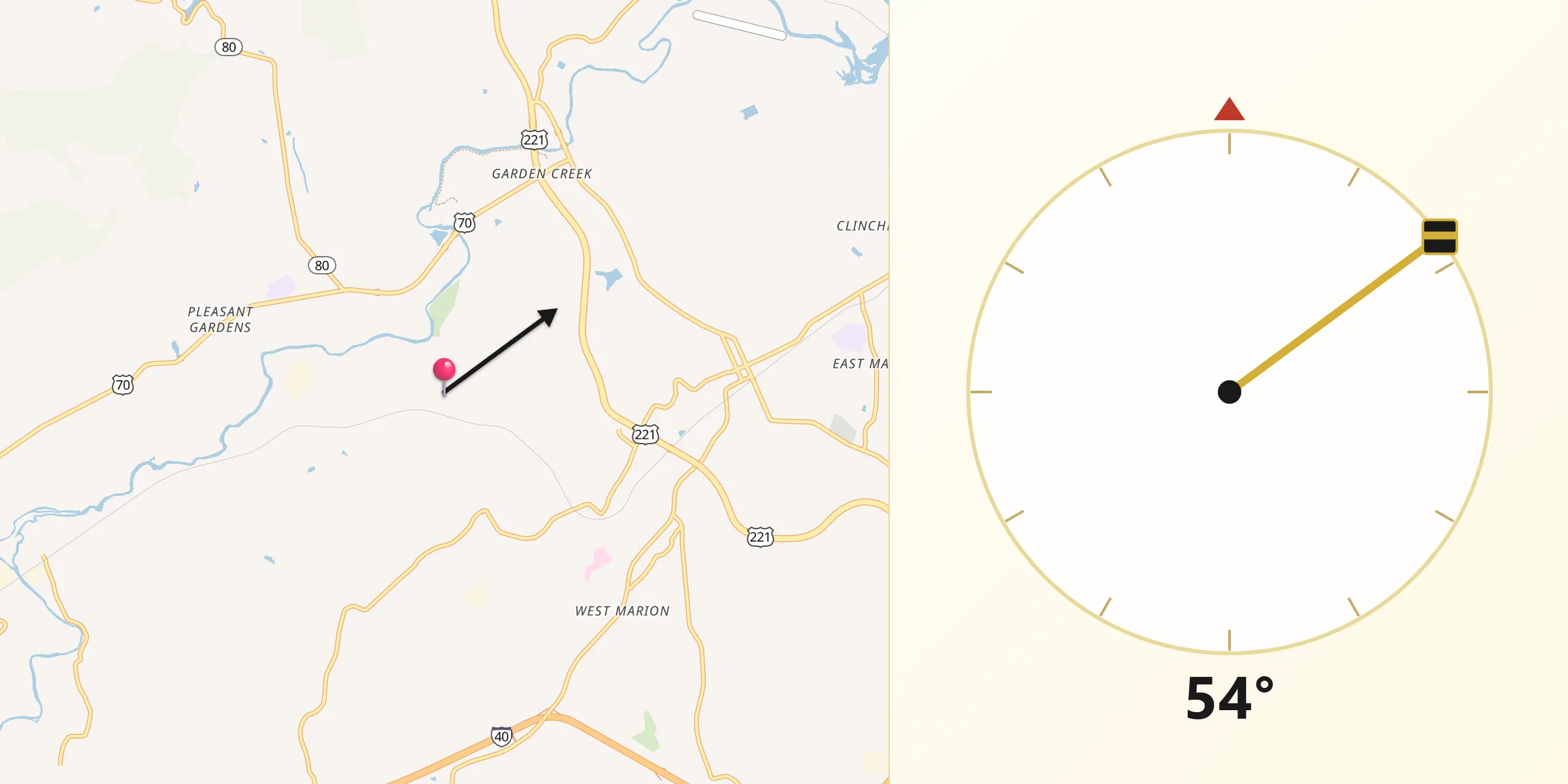 Qibla Direction from McDowell