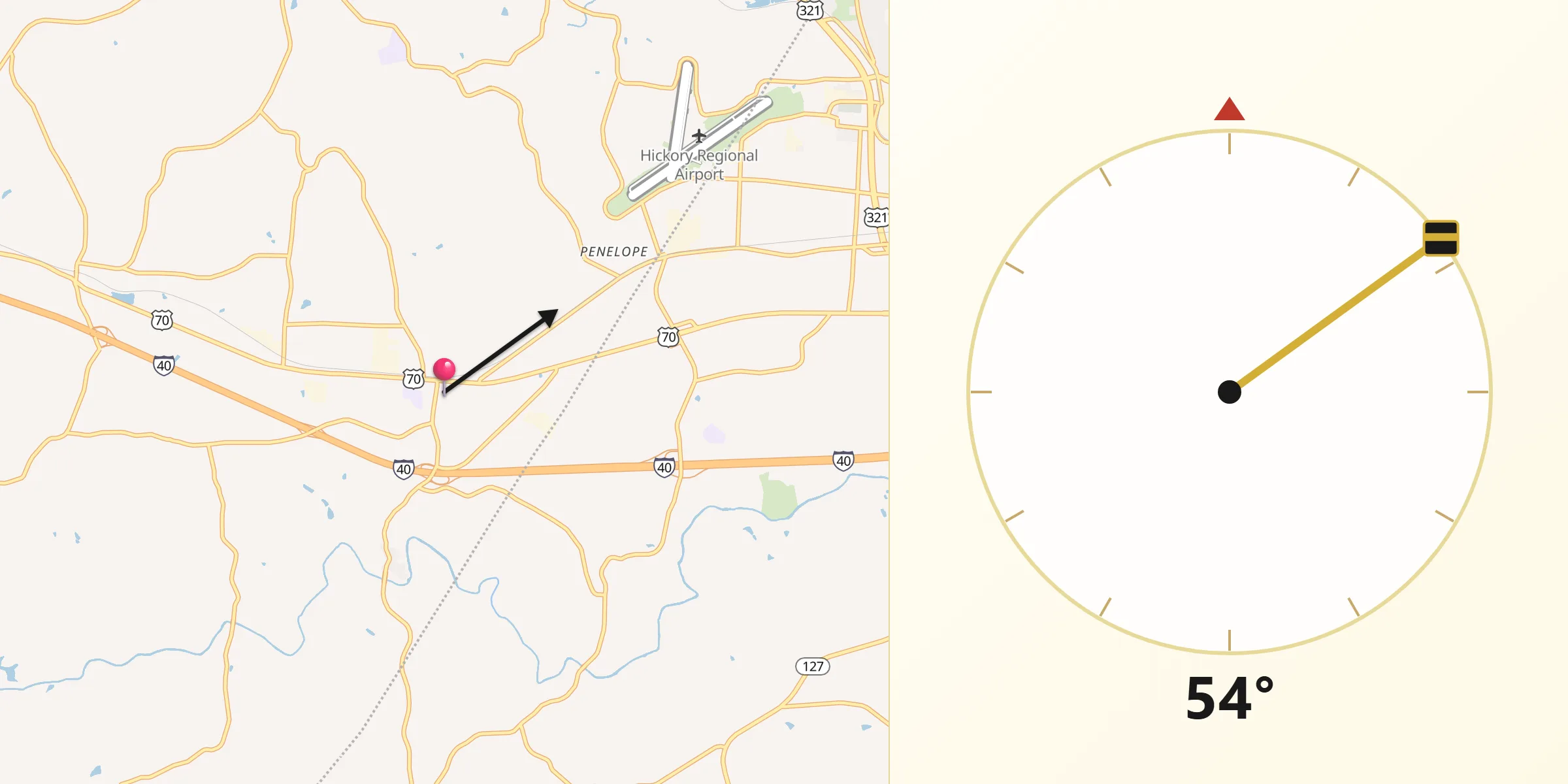Qibla Direction from Hildebran
