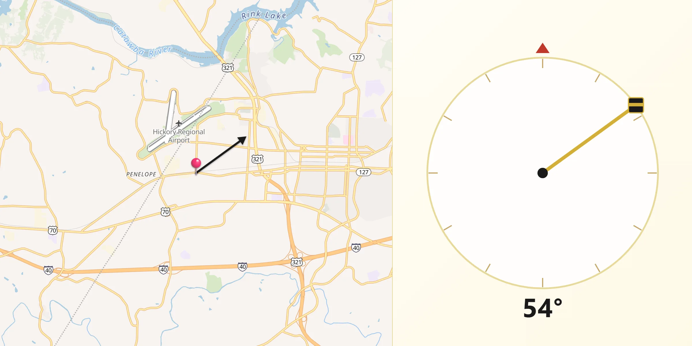 Qibla Direction from Longview