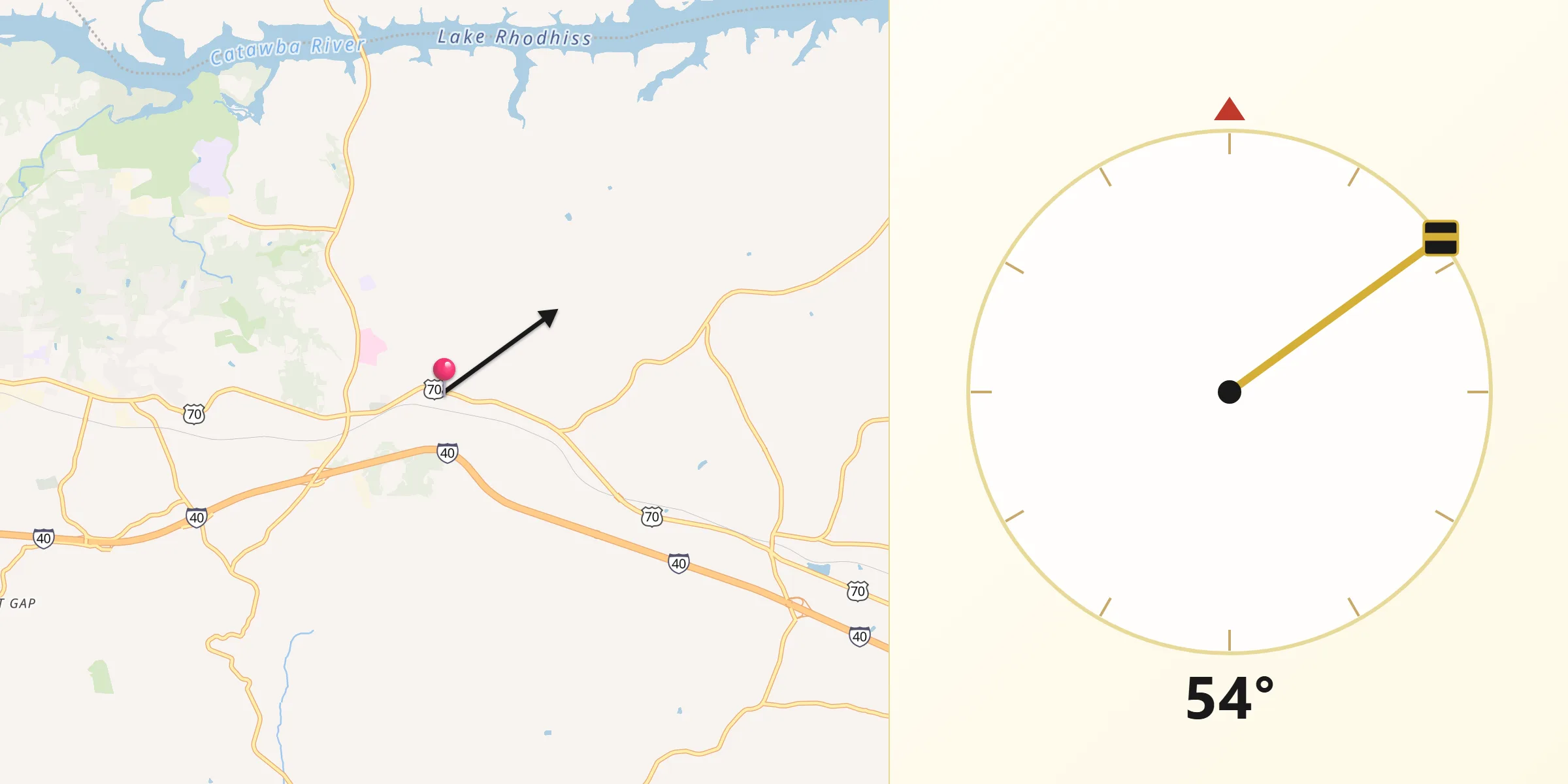 Qibla Direction from Connelly Springs