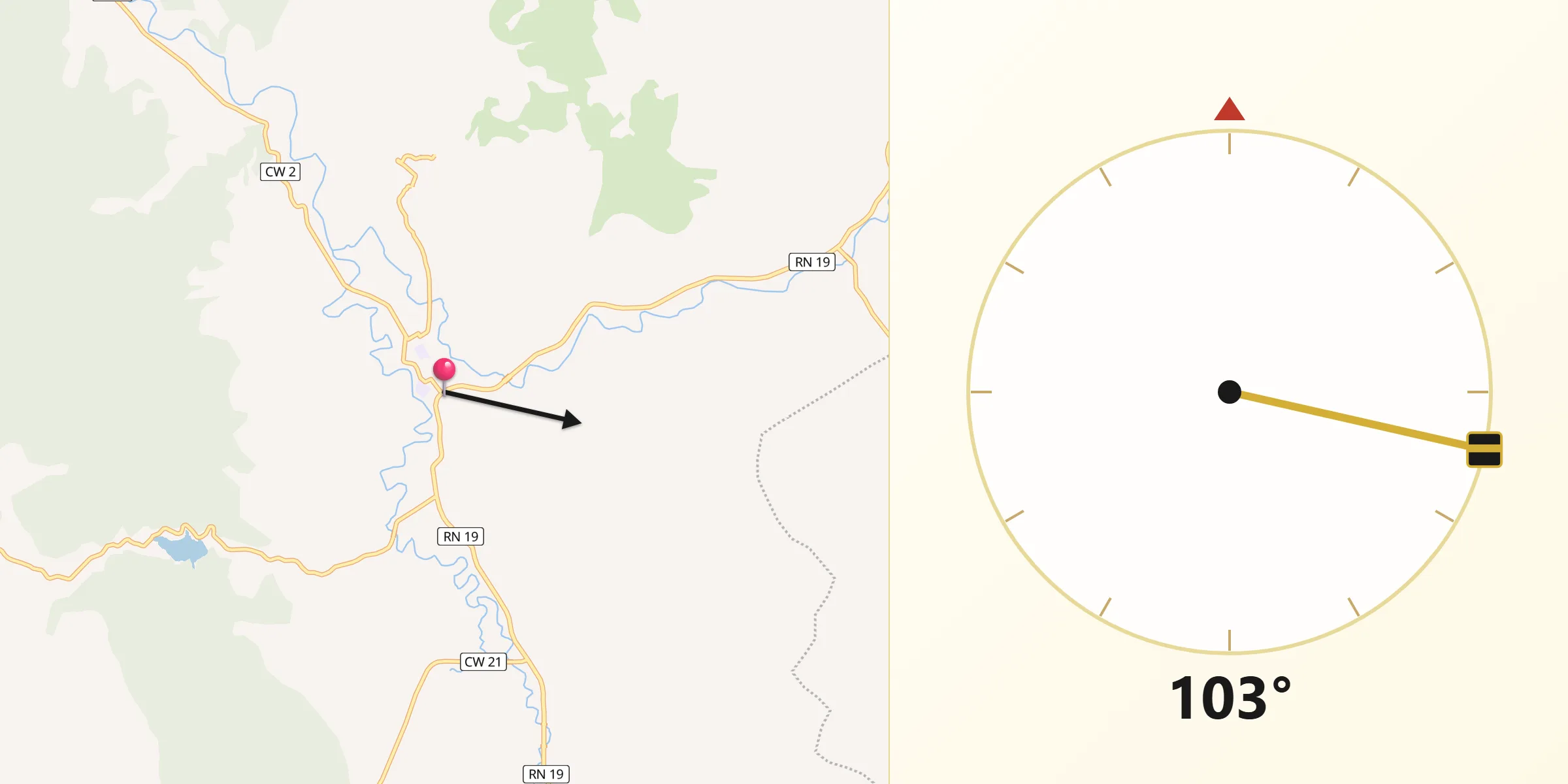 Direction vers la Qibla depuis Lardjem