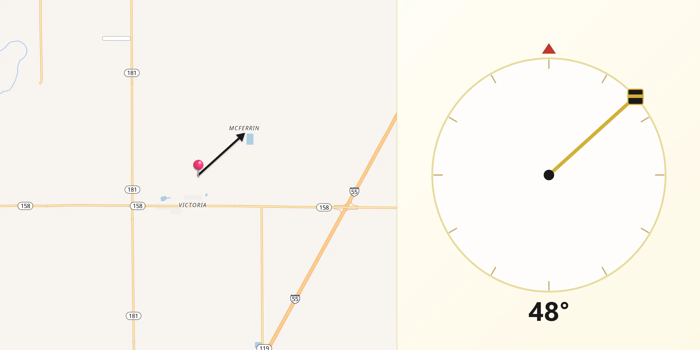 Qibla Direction from Mississippi