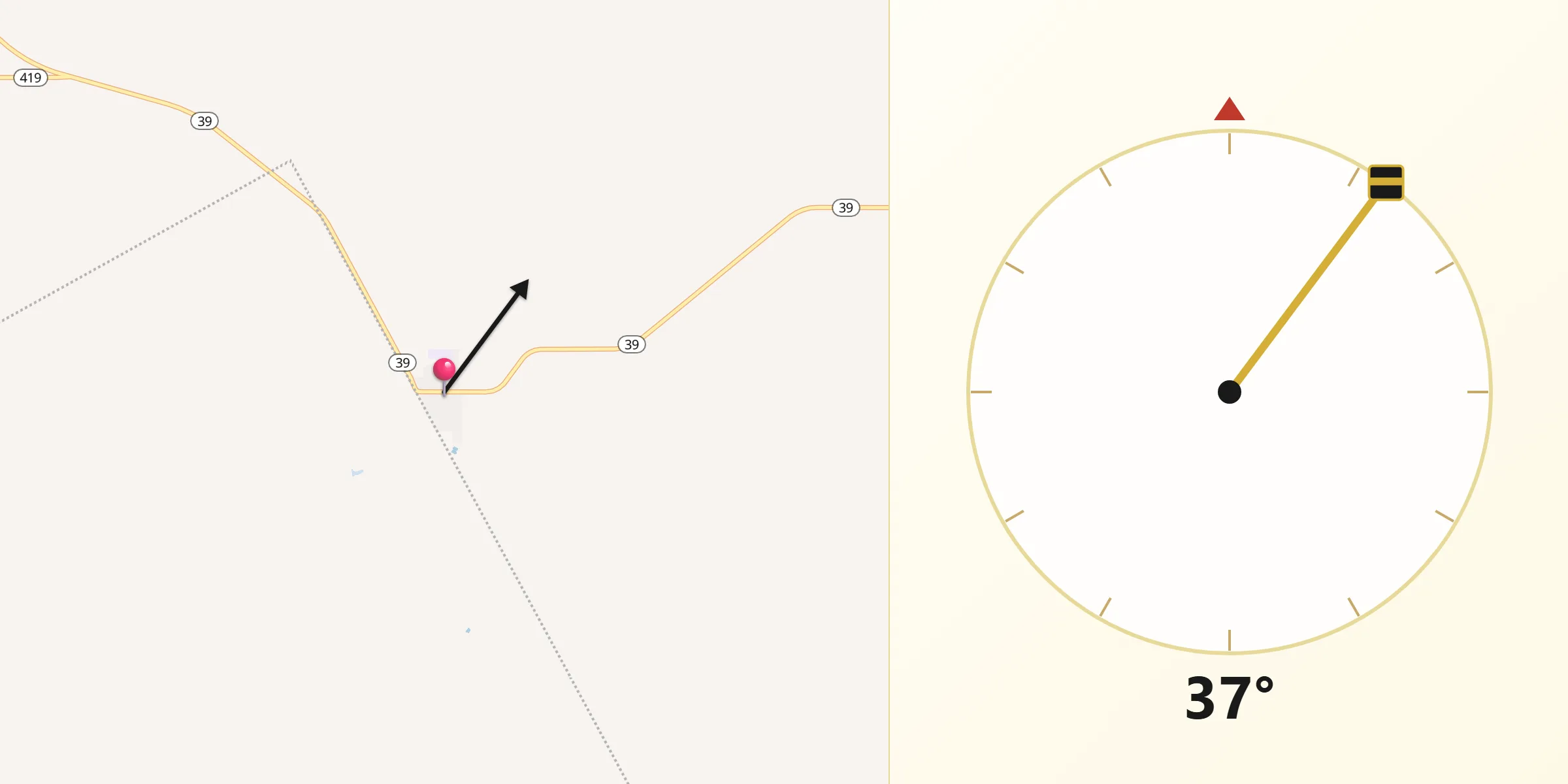 Qibla Direction from Mosquero