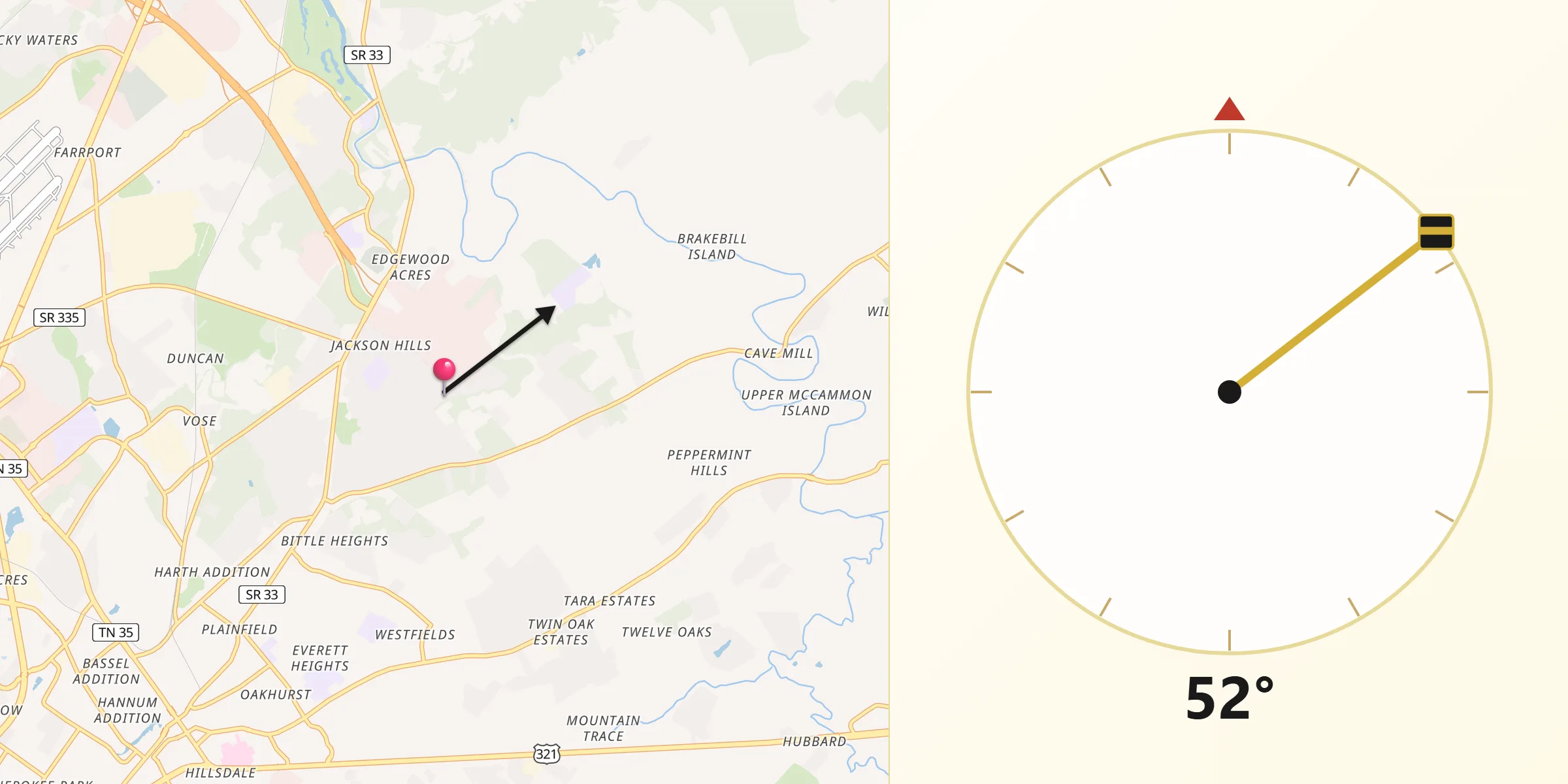 Qibla Direction from Eagleton Village