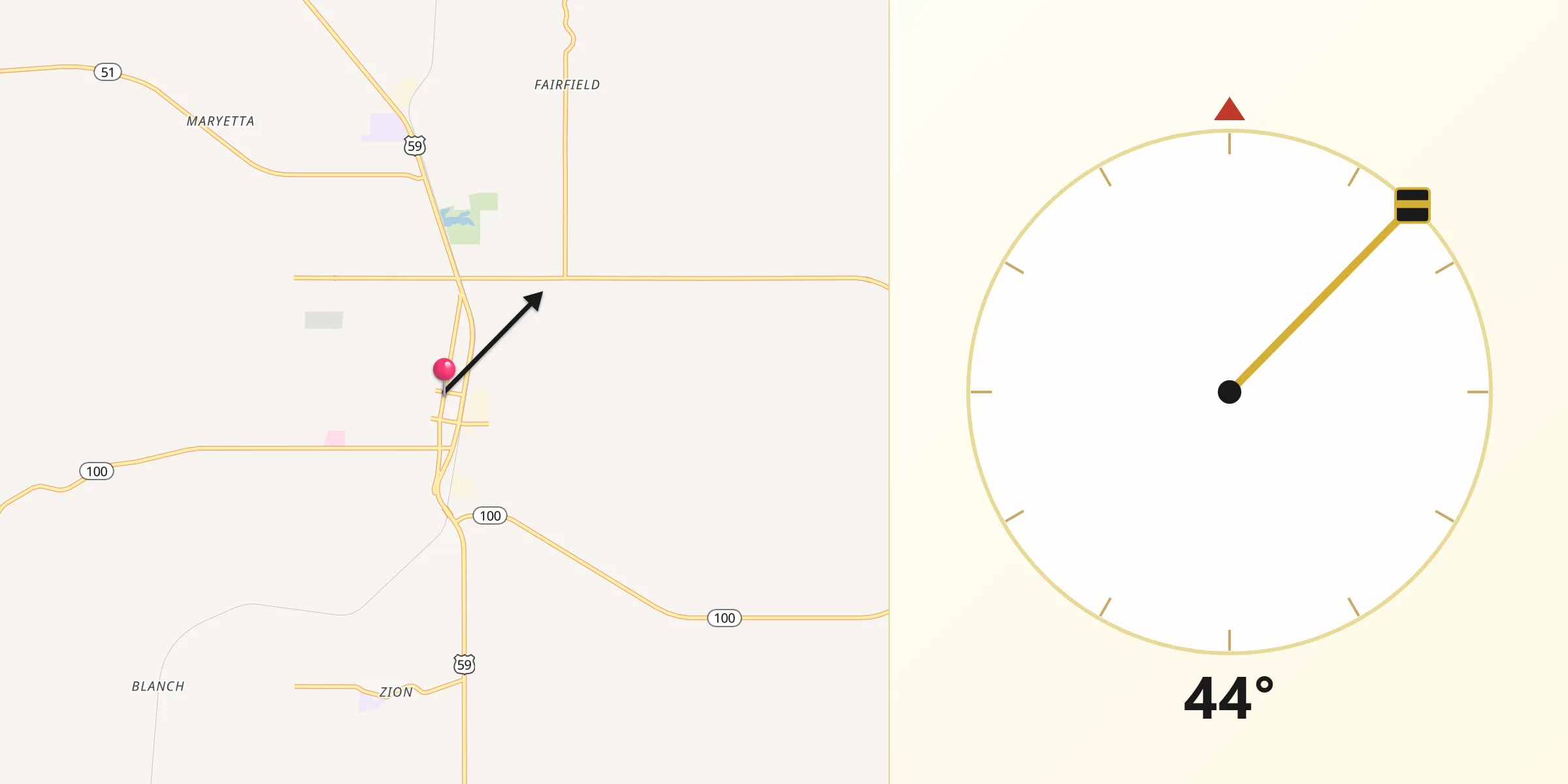Qibla Direction from Stilwell