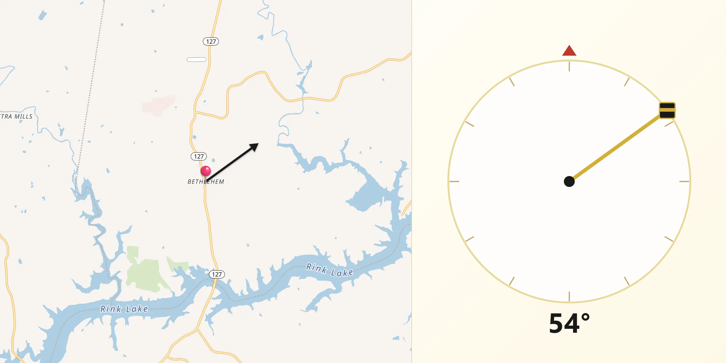 Qibla Direction from Bethlehem