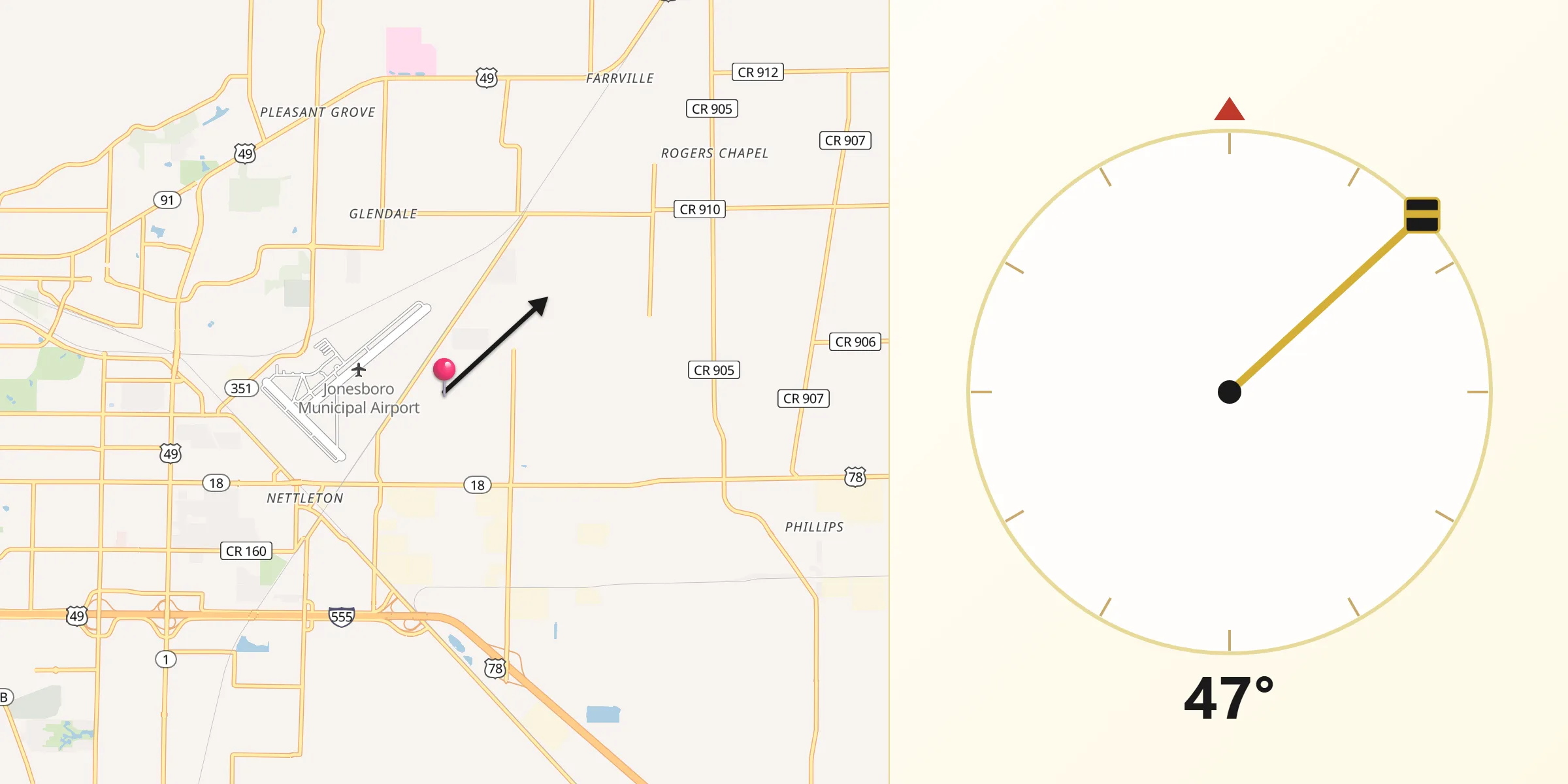 Qibla Direction from Craighead