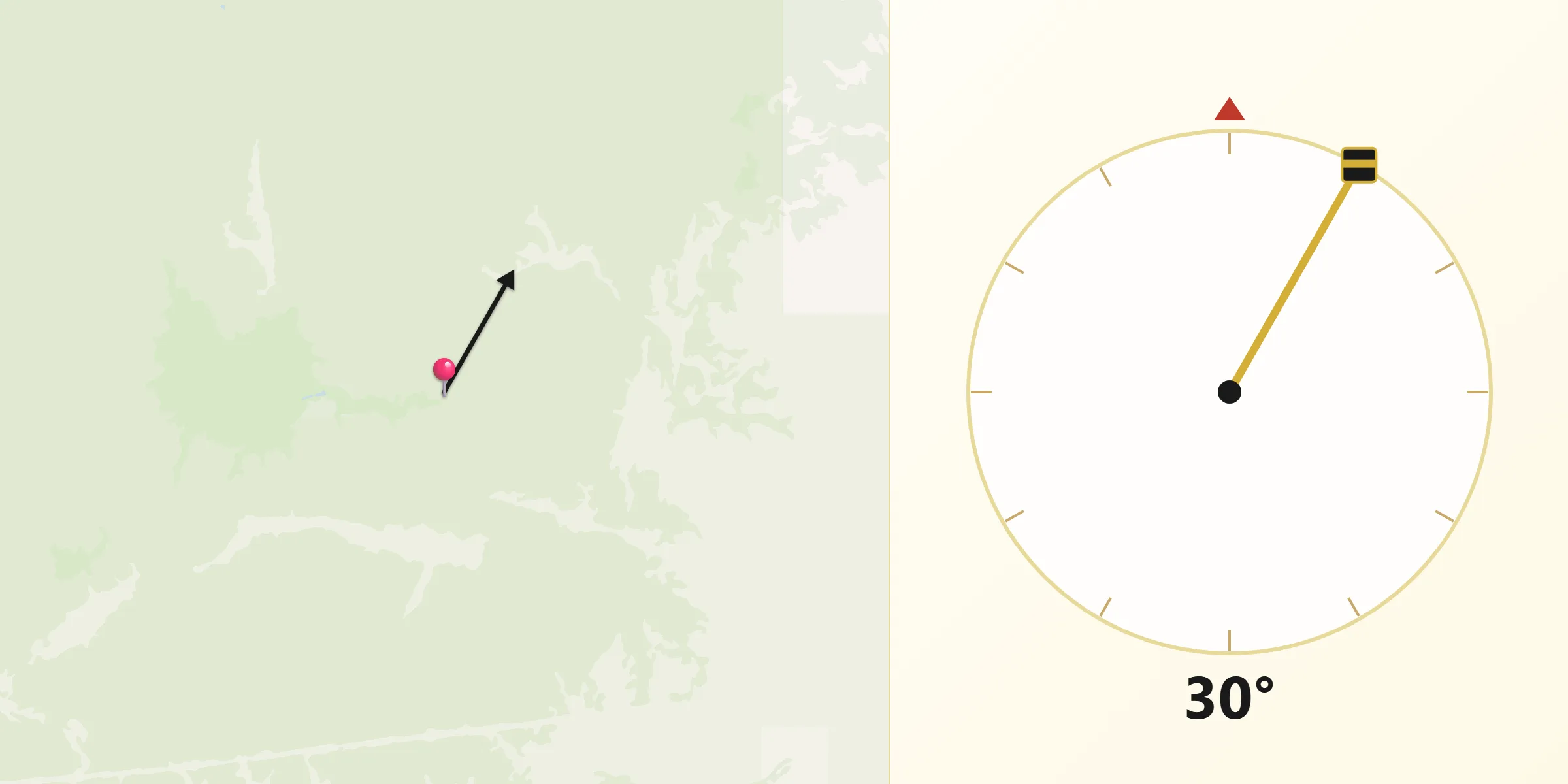 Qibla Direction from Coconino