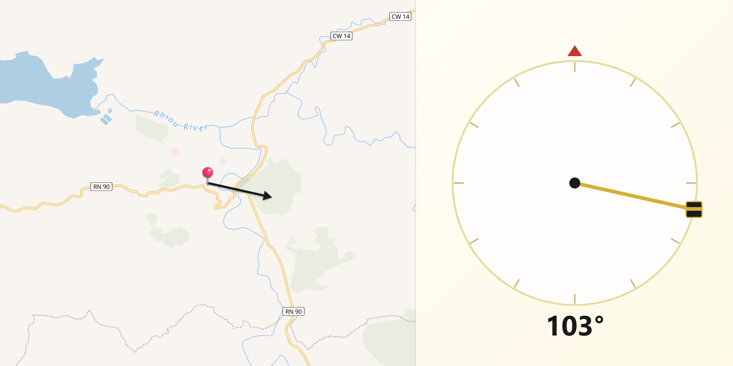 Direction vers la Qibla depuis Ammi Moussa