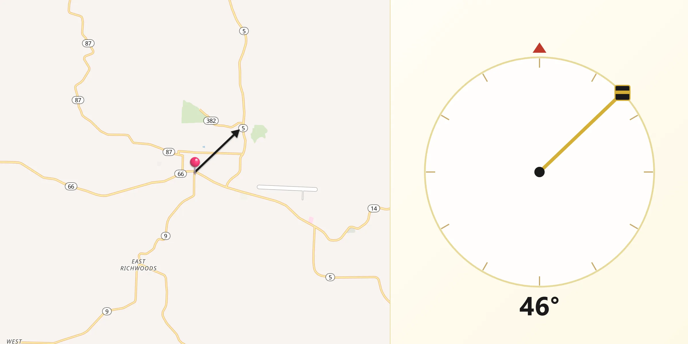 Qibla Direction from Mountain View