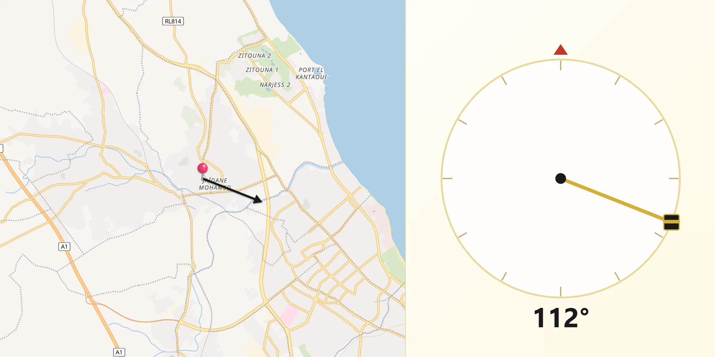 اتجاه القبلة من أكودة