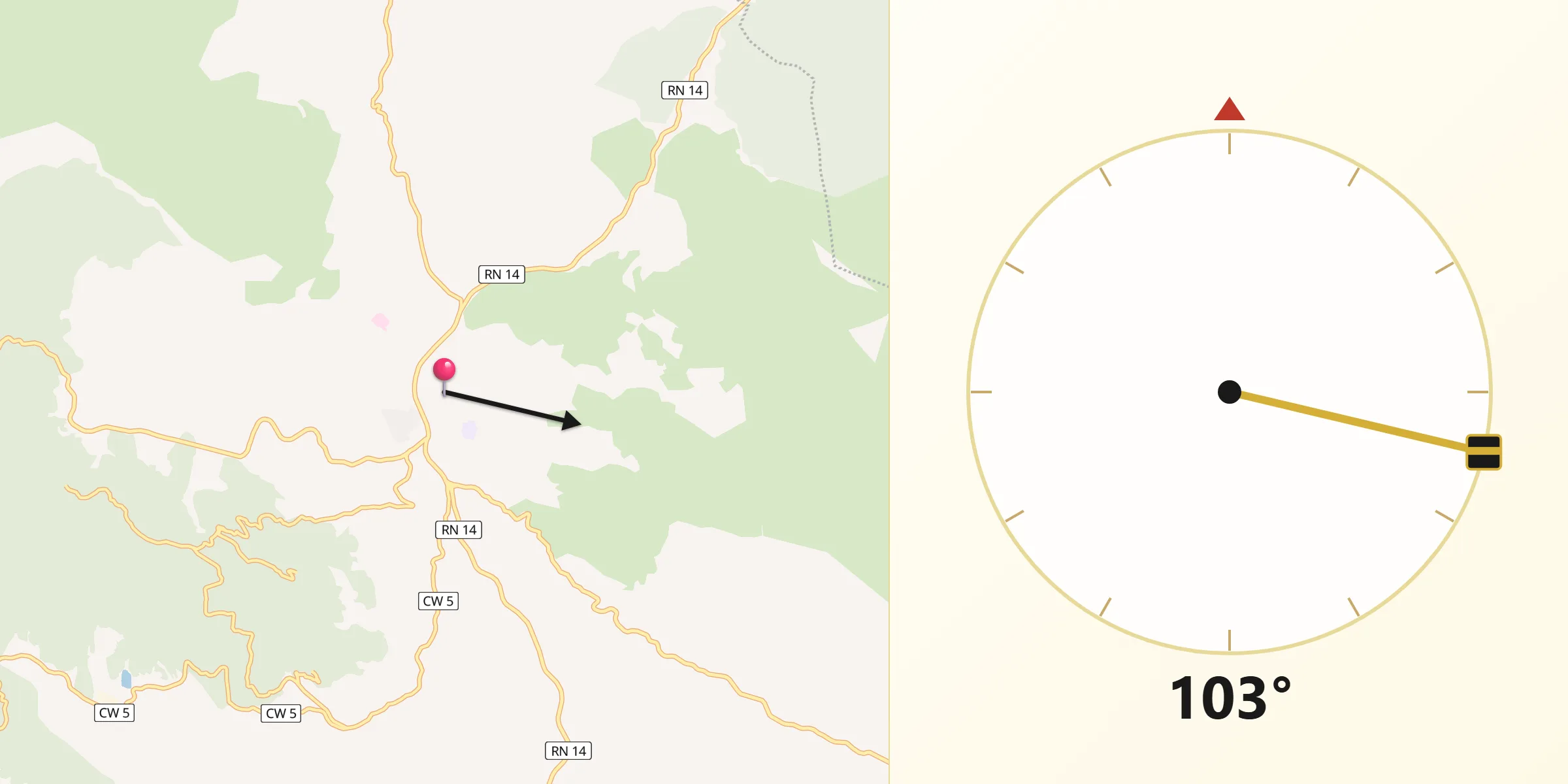 Direction vers la Qibla depuis Theniet el Had