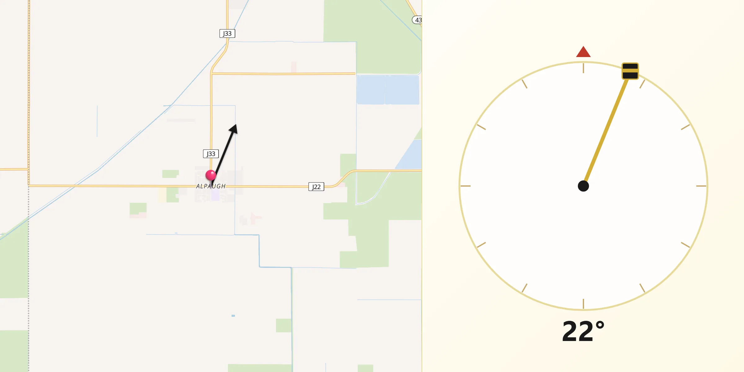 Qibla Direction from Alpaugh
