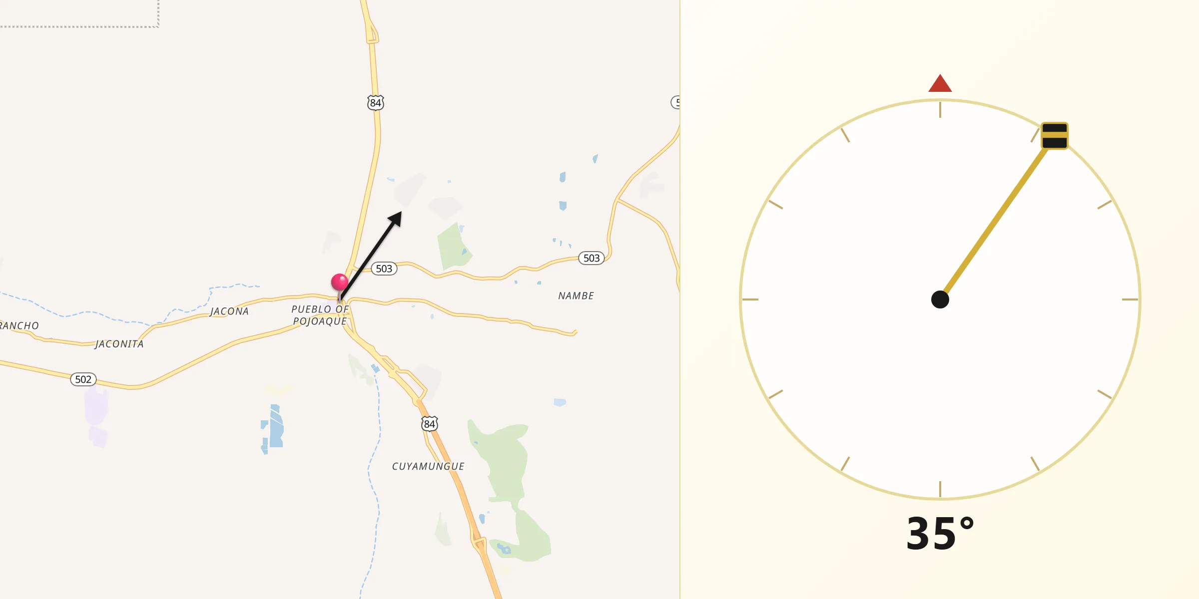 Qibla Direction from Pojoaque