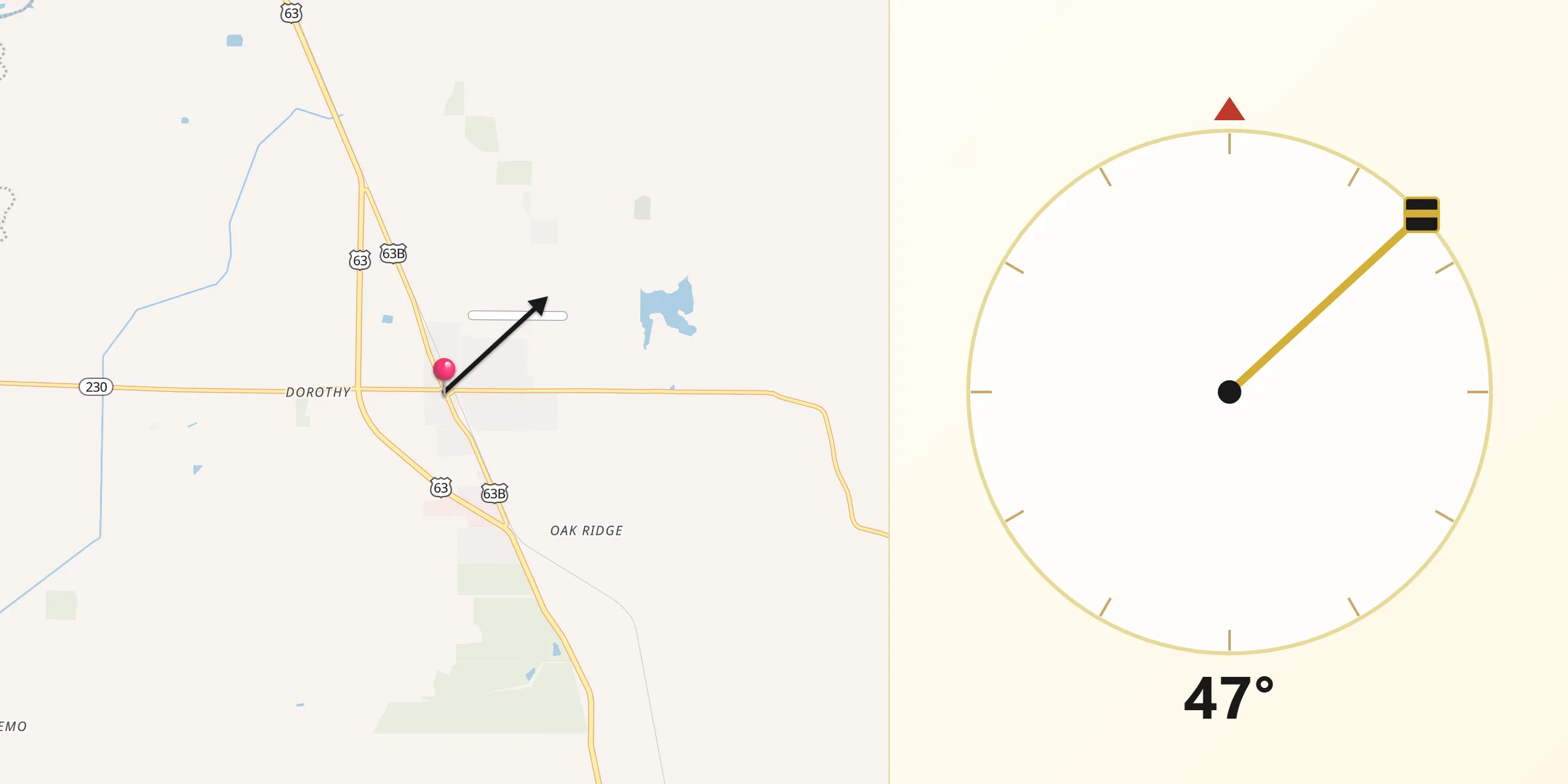 Qibla Direction from Bono