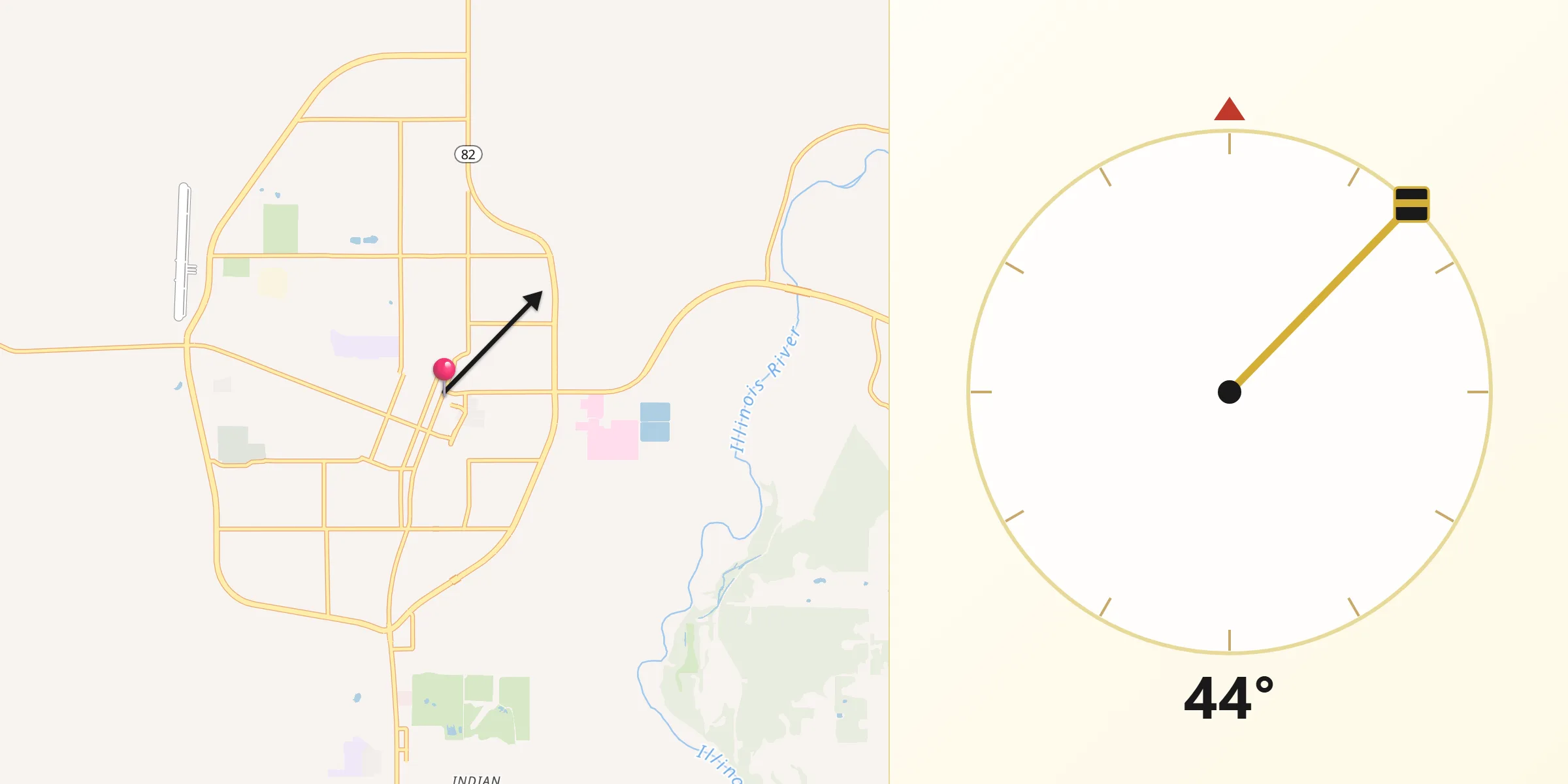 Qibla Direction from Tahlequah