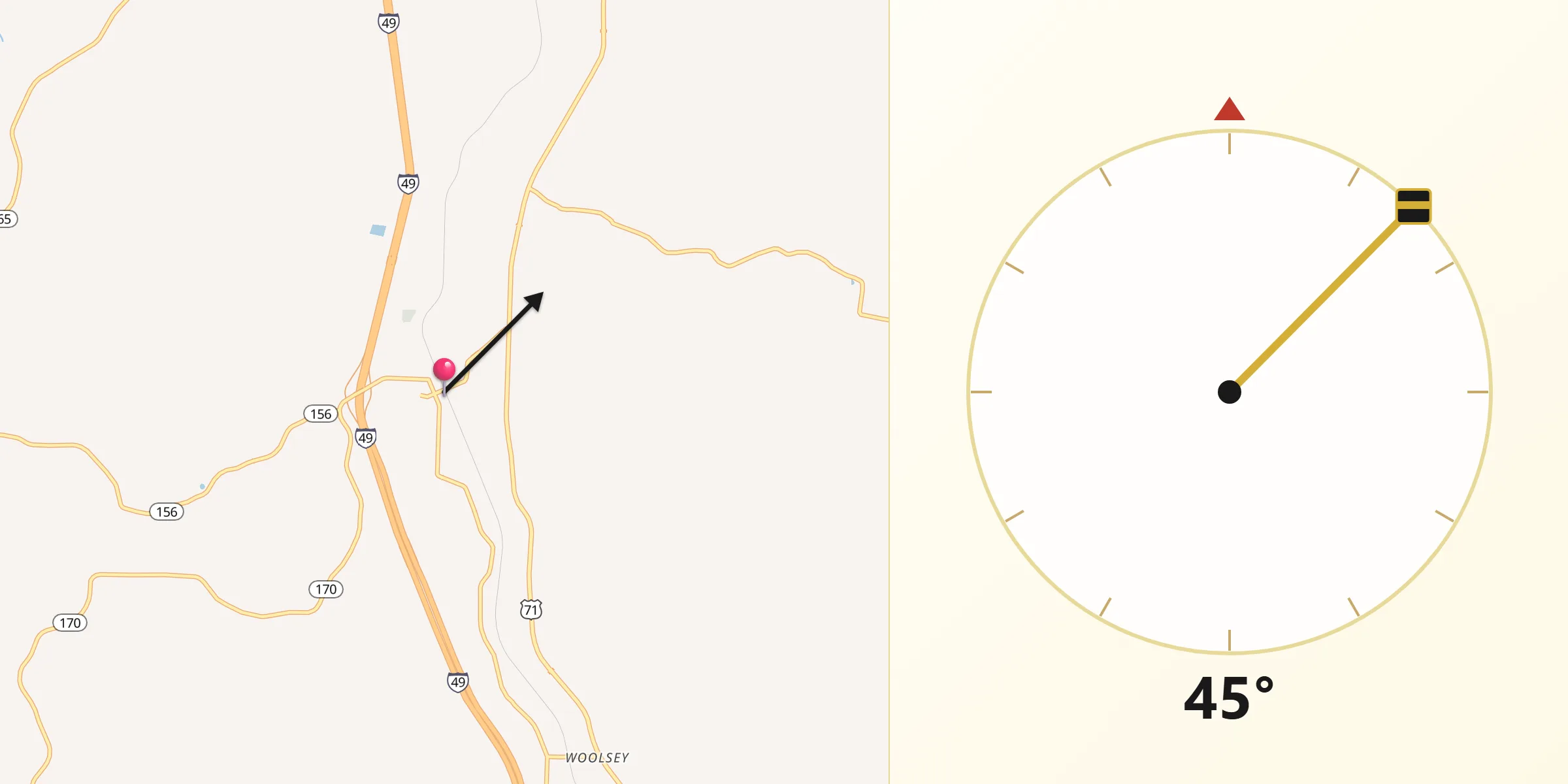 Qibla Direction from West Fork