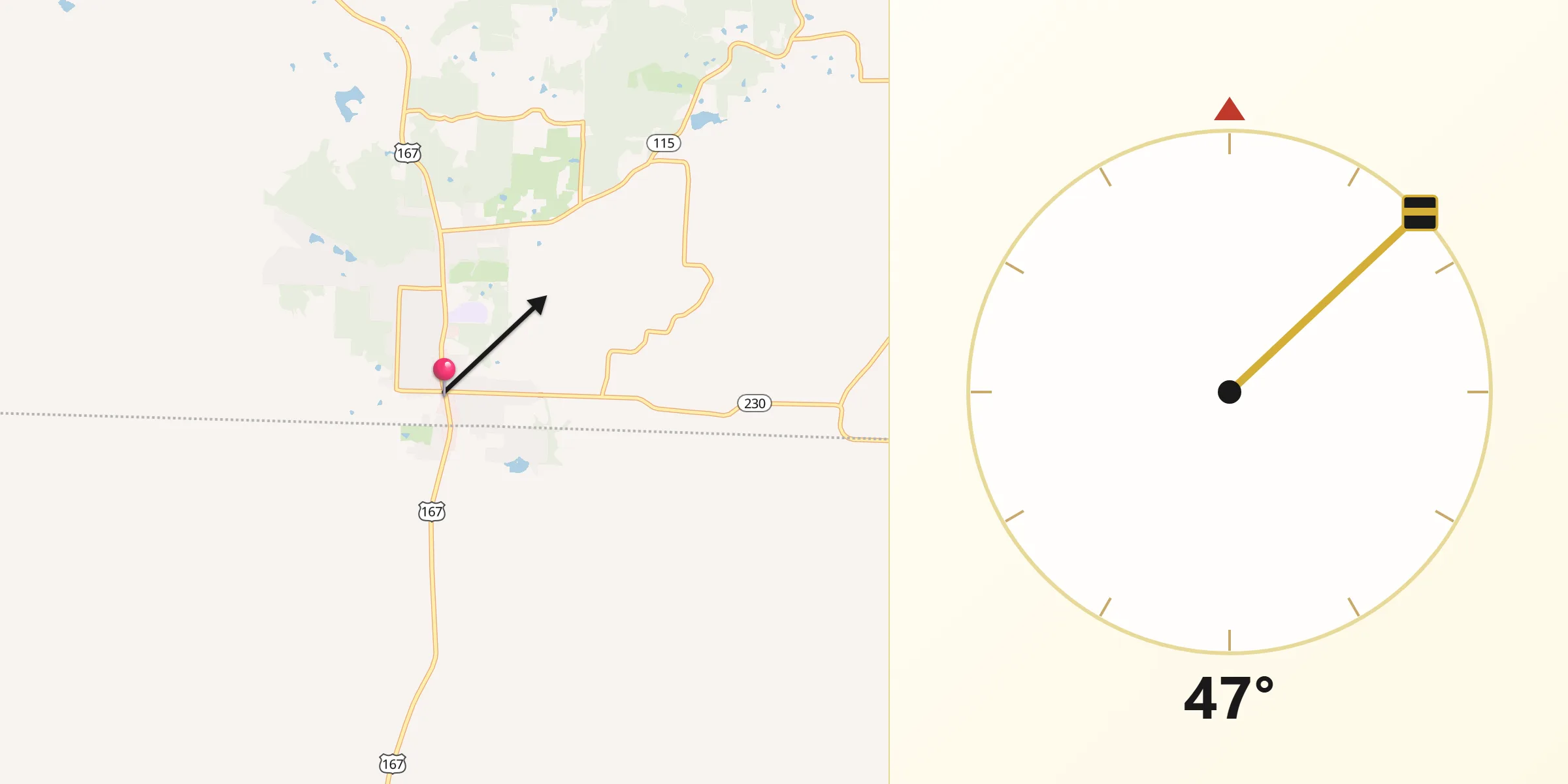 Qibla Direction from Cave City