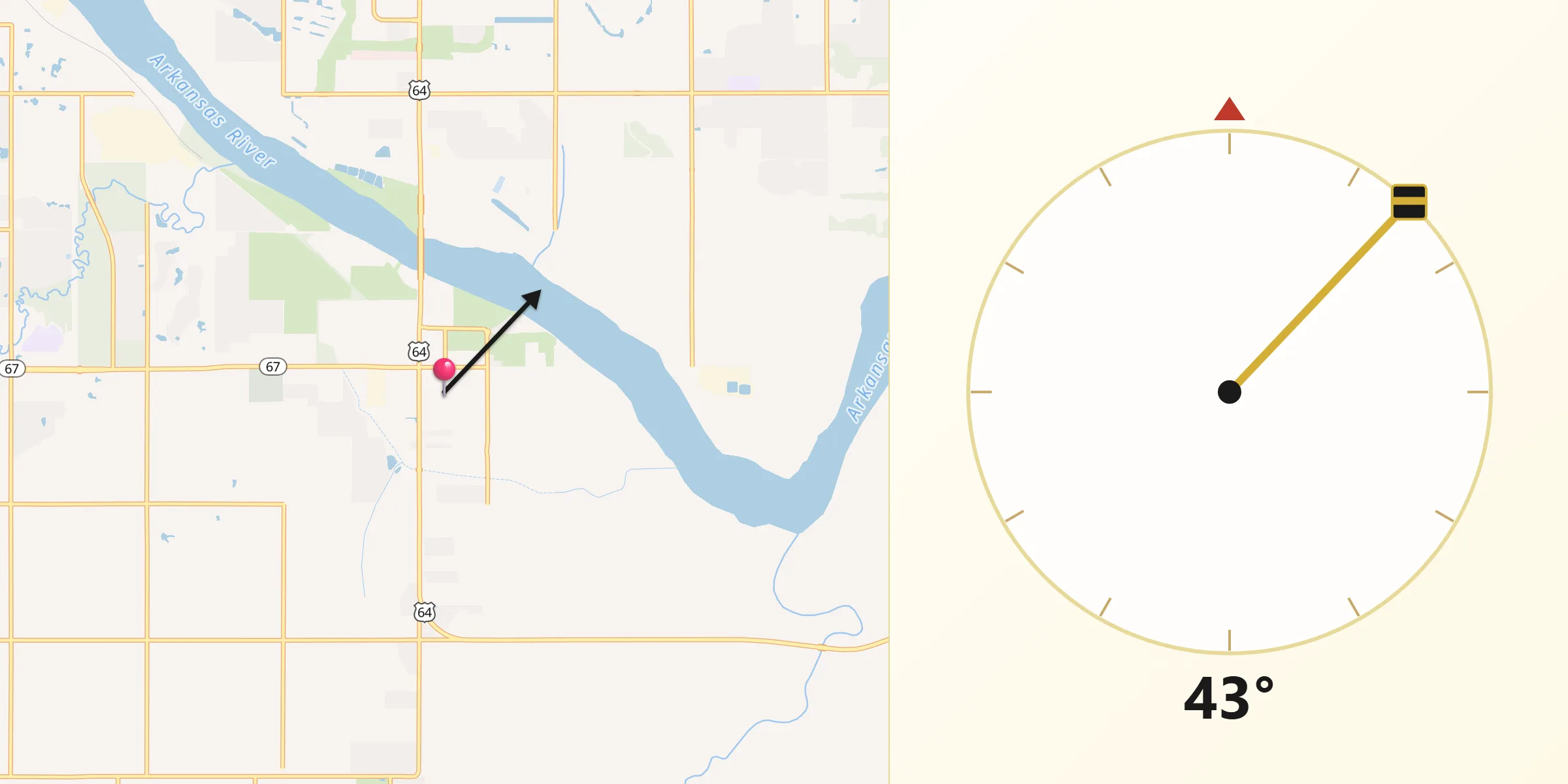 Qibla Direction from Bixby
