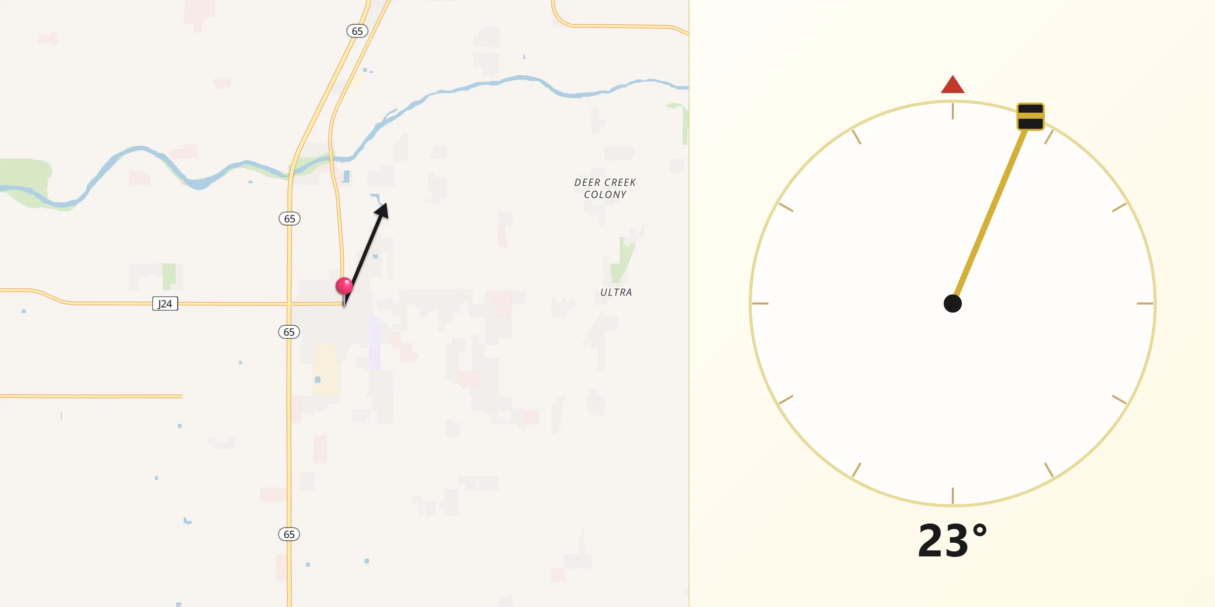Qibla Direction from Terra Bella