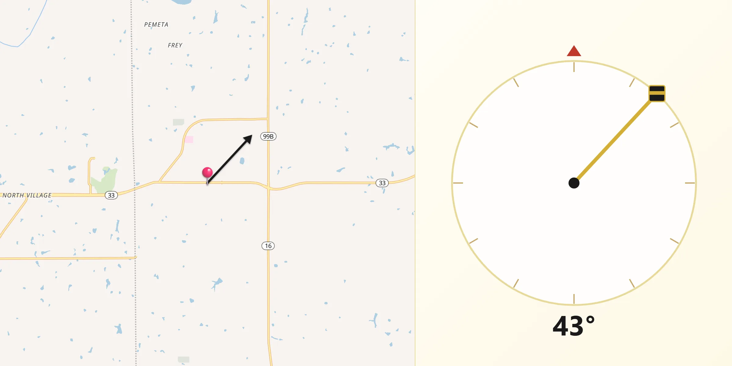 Qibla Direction from Drumright