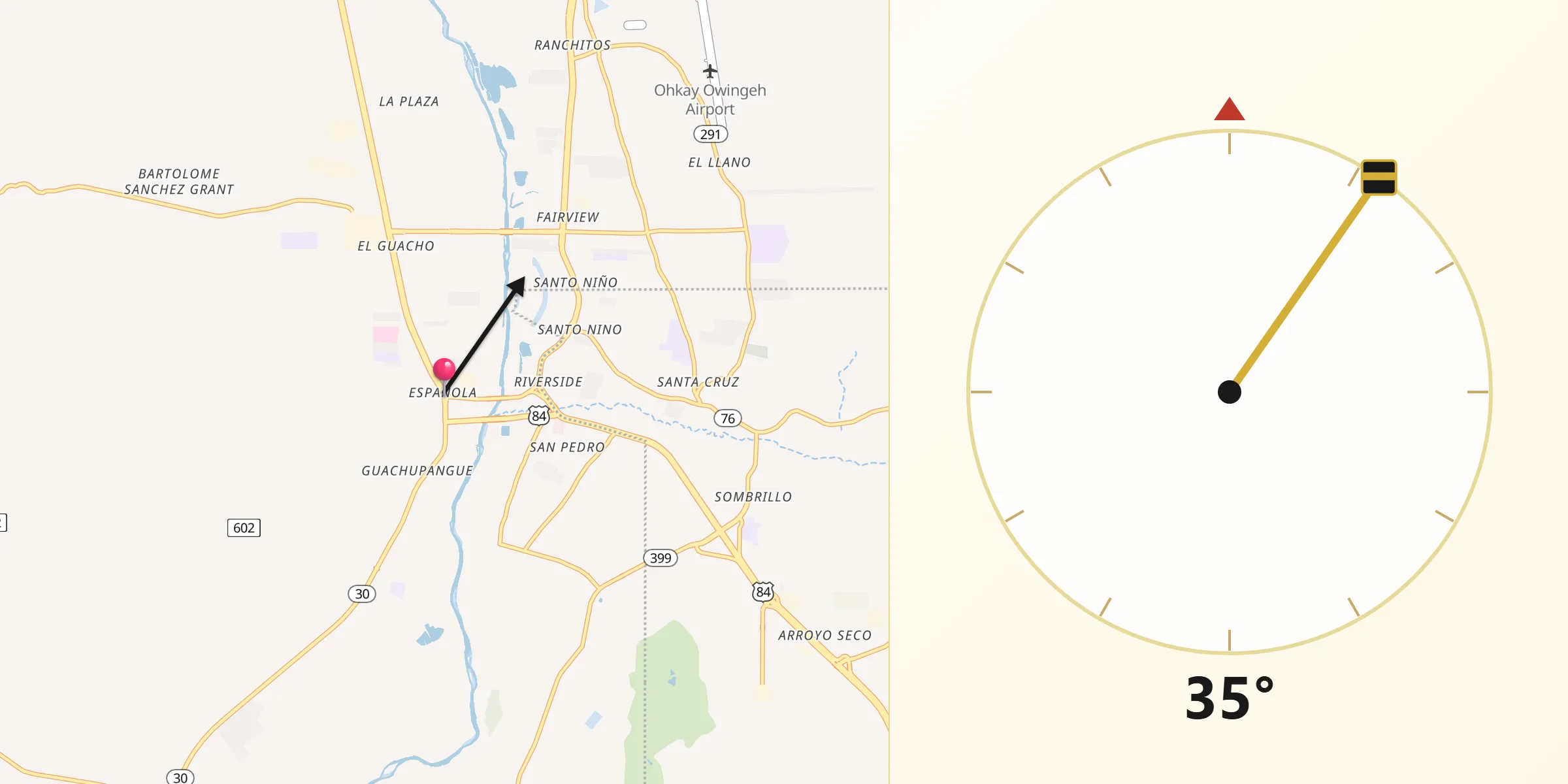 Qibla Direction from Española