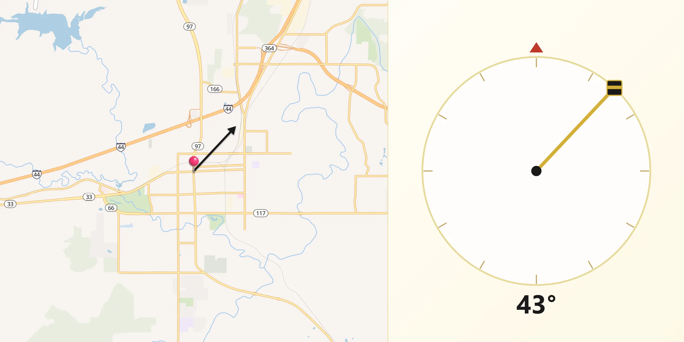Qibla Direction from Sapulpa