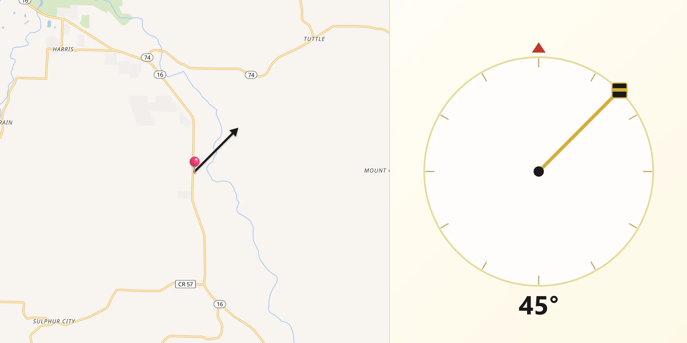 Qibla Direction from Elkins