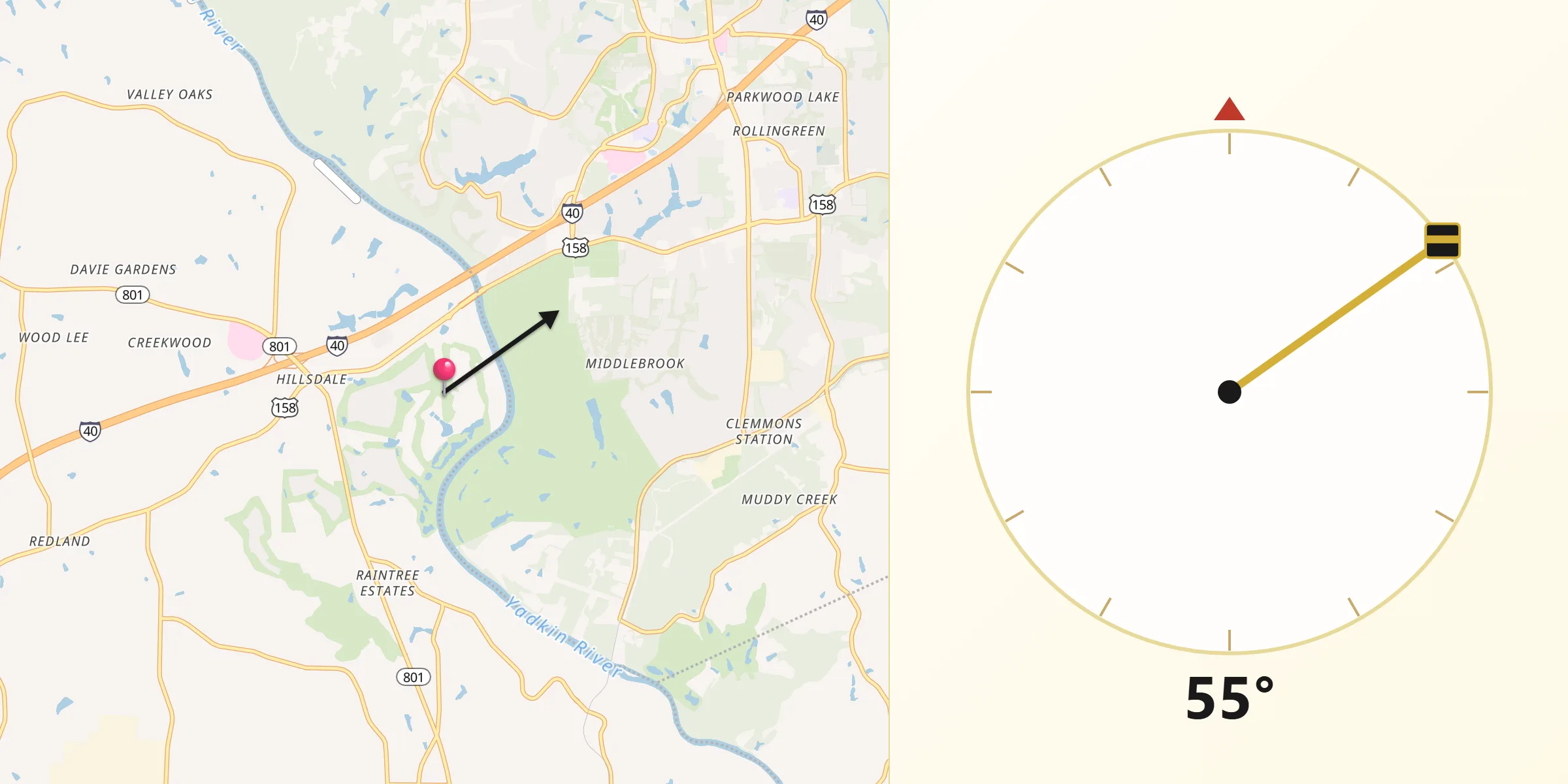 Qibla Direction from Bermuda Run