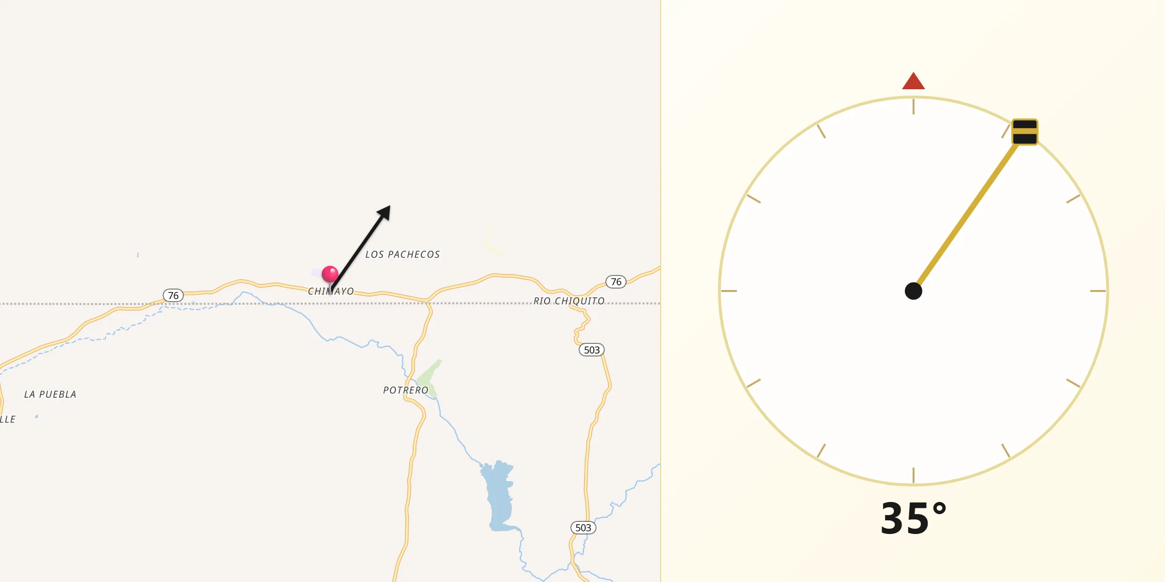 Qibla Direction from Chimayo
